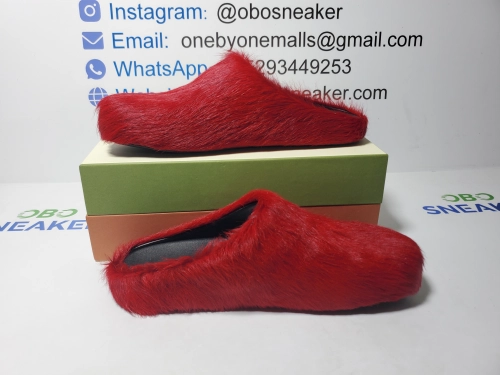 Marni Long-Hair Calfskin Fussbett Sabot Red SBMS004601P412200R66 review 