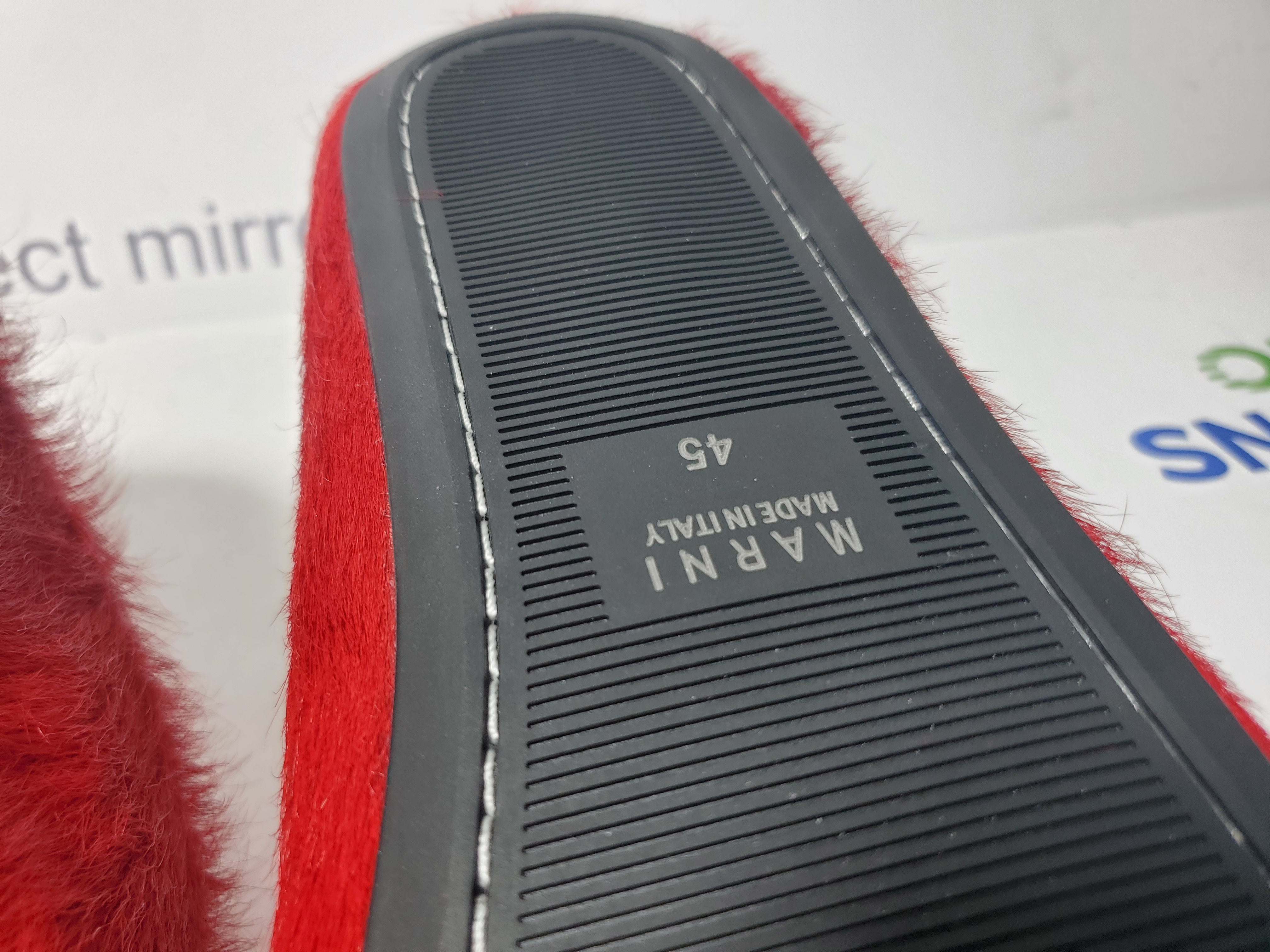 Marni Long-Hair Calfskin Fussbett Sabot Red SBMS004601P412200R66 review Obosneaker 05