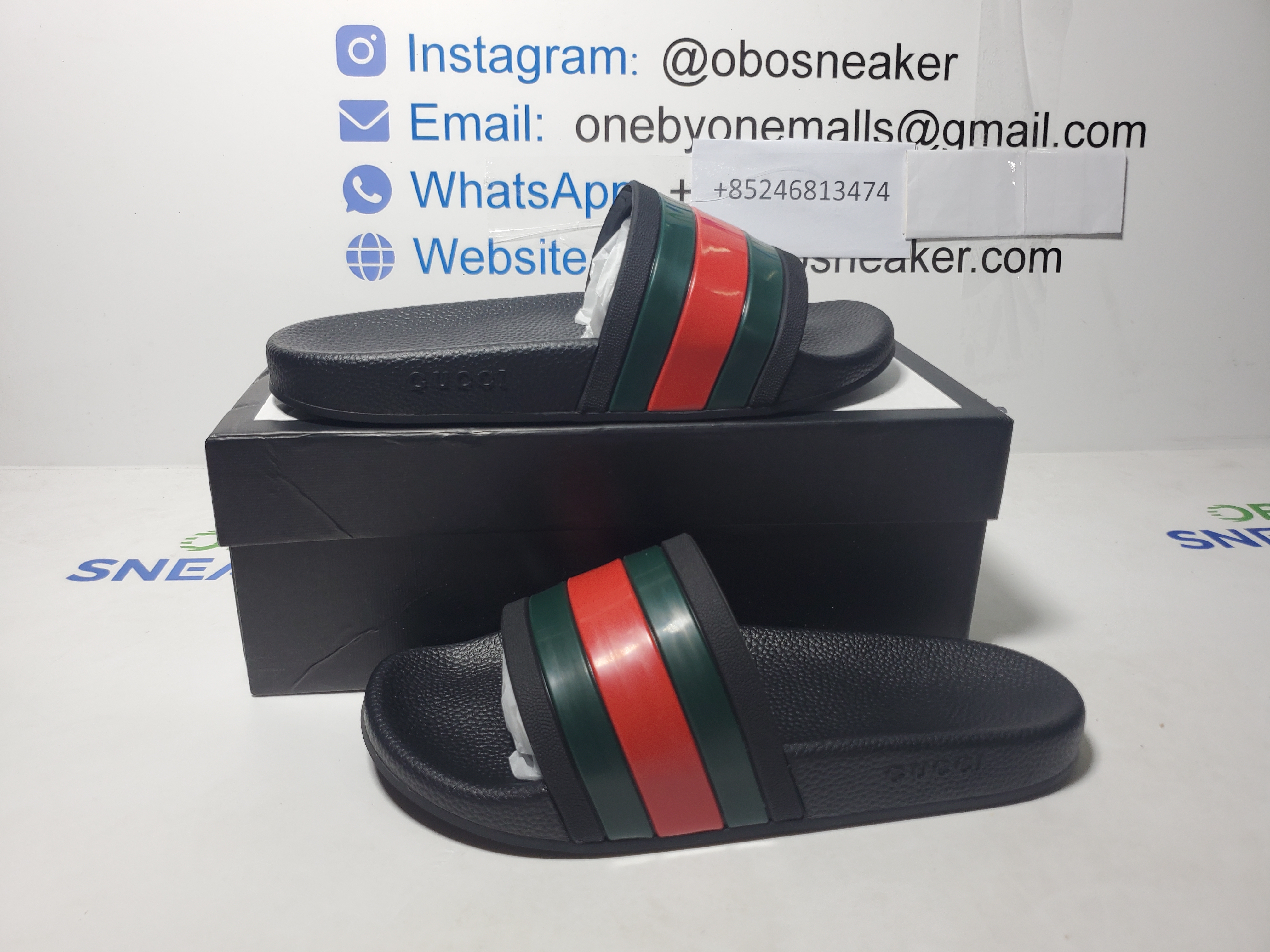 Gucci Web Accent Rubber Slides review obosneaker 01