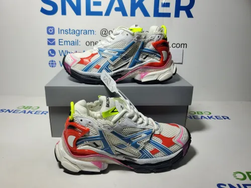 Balenciaga Runner White-Blue--Red 677402 W3RB6 9645 review 
