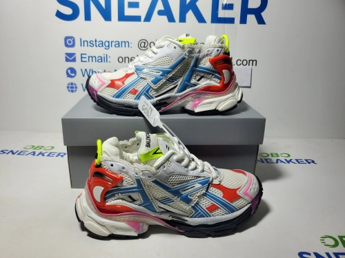 Balenciaga Runner White-Blue--Red 677402 W3RB6 9645 review 