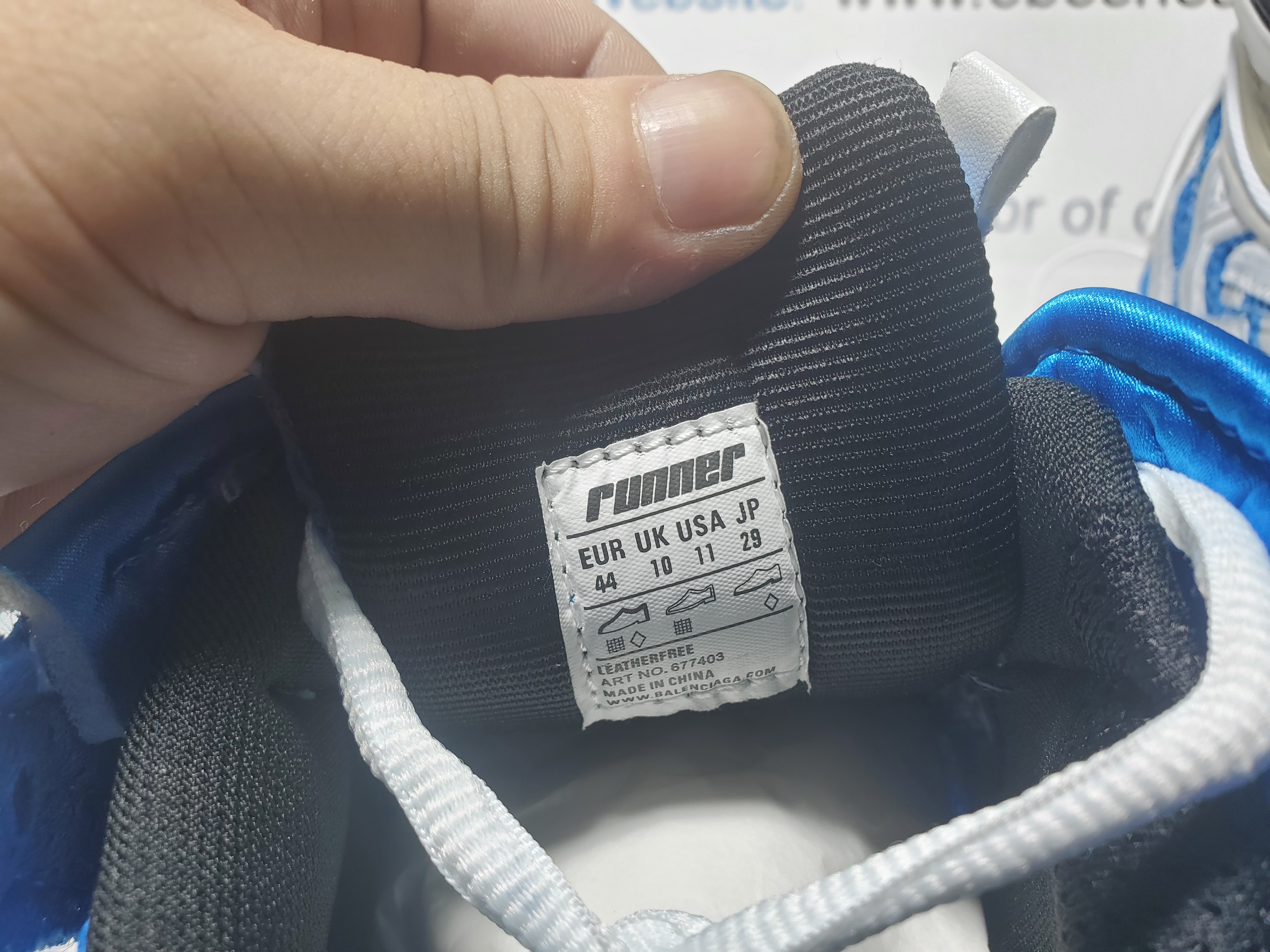 Balenciaga Runner Blue White (Women's) 677402W3RB34912 review Obosneaker 05