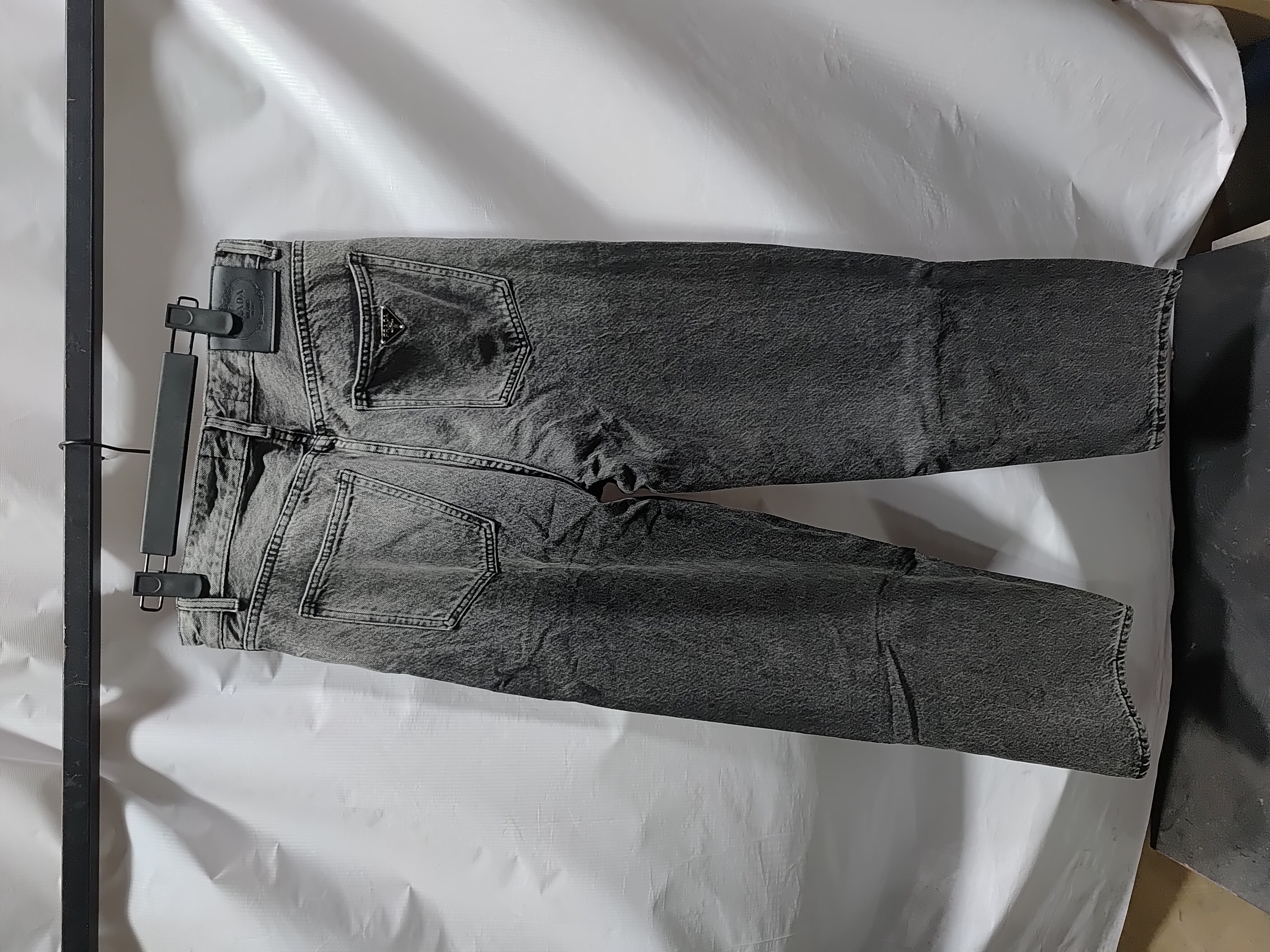 Prada Deconstructed Wide-Leg Jeans With Gusset Back Pocket review Obosneaker 01