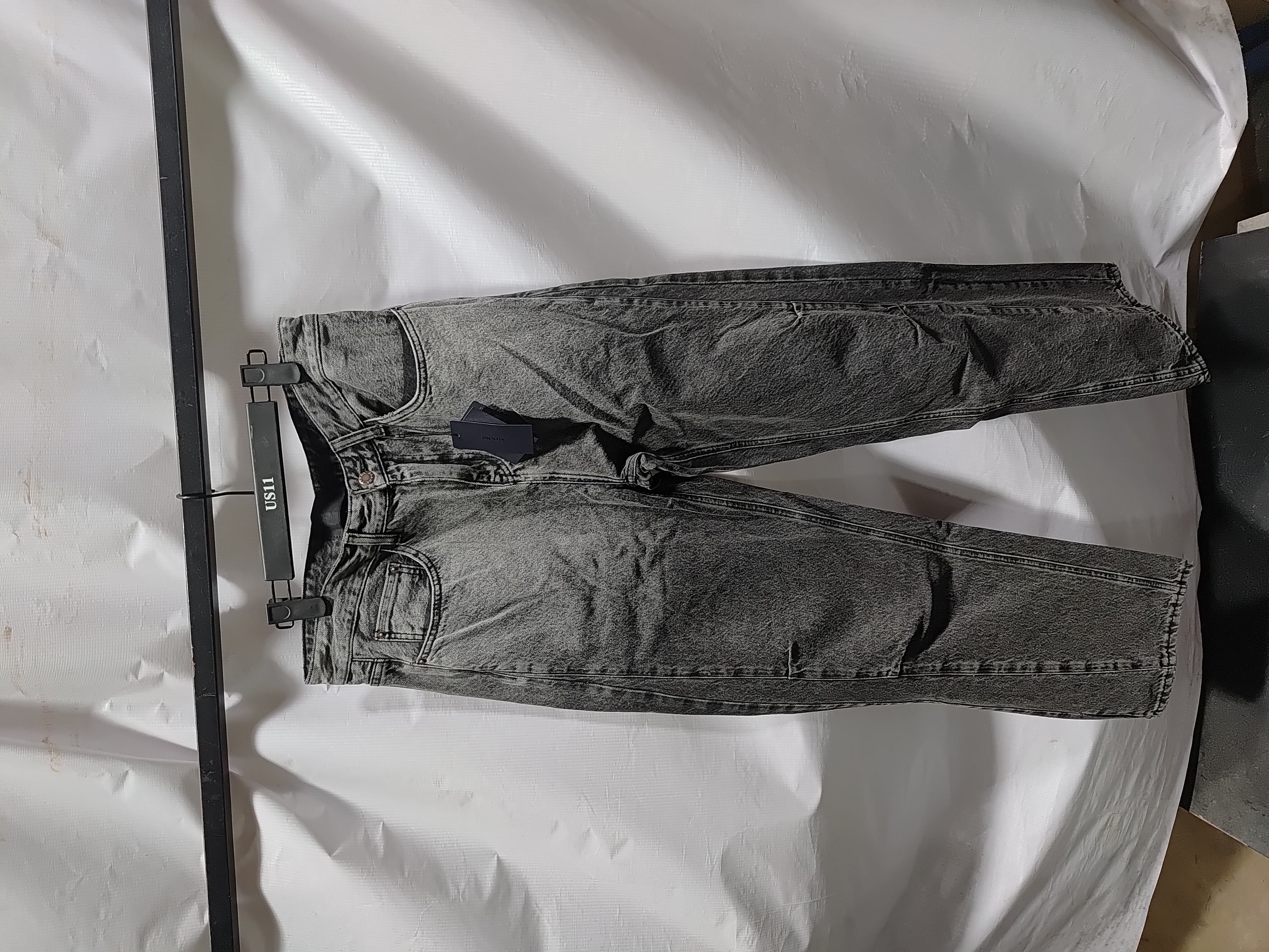 Prada Deconstructed Wide-Leg Jeans With Gusset Back Pocket review Obosneaker 00