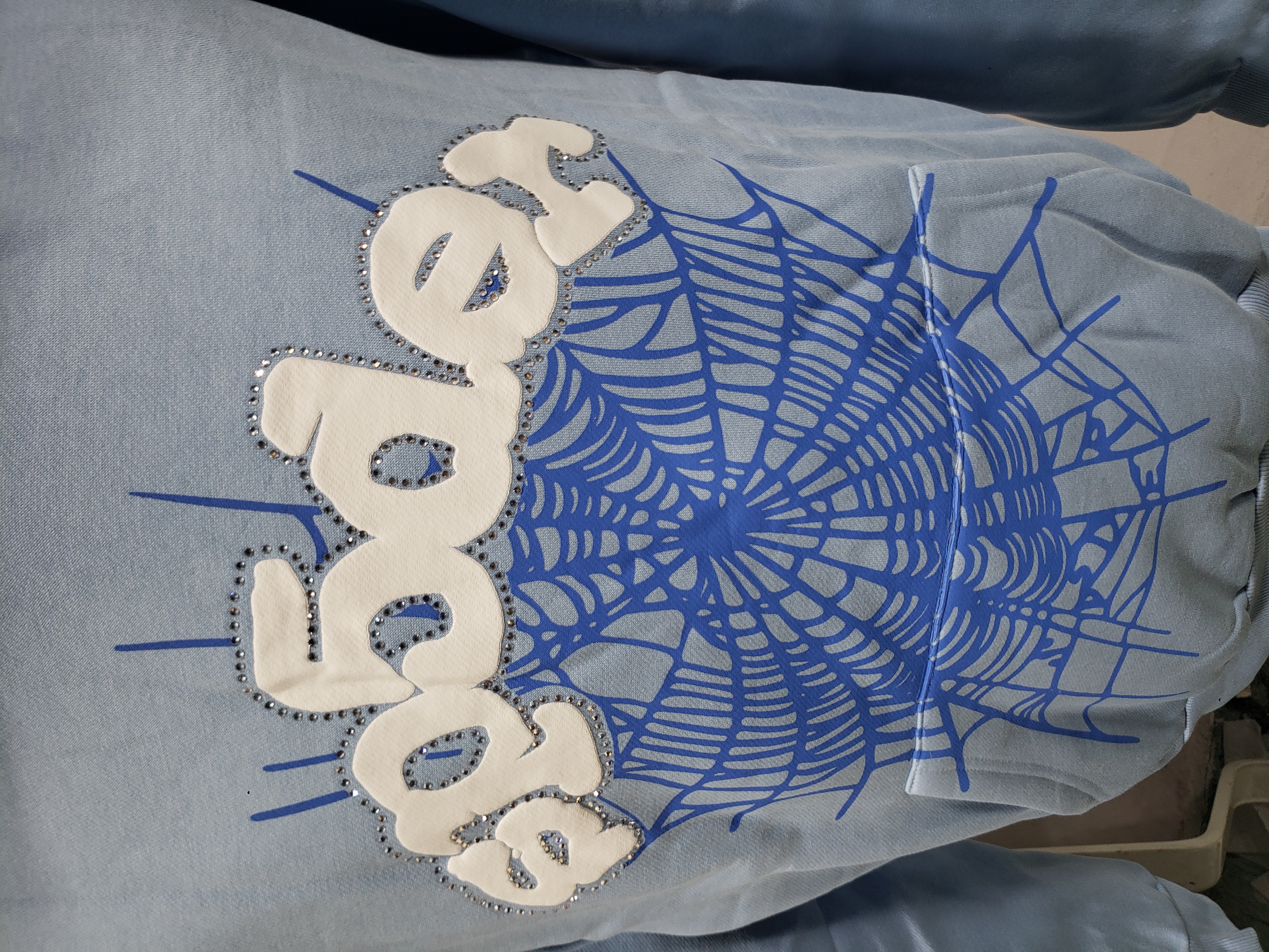 Sp5der Web Hoodie Blue review Obosneaker 02