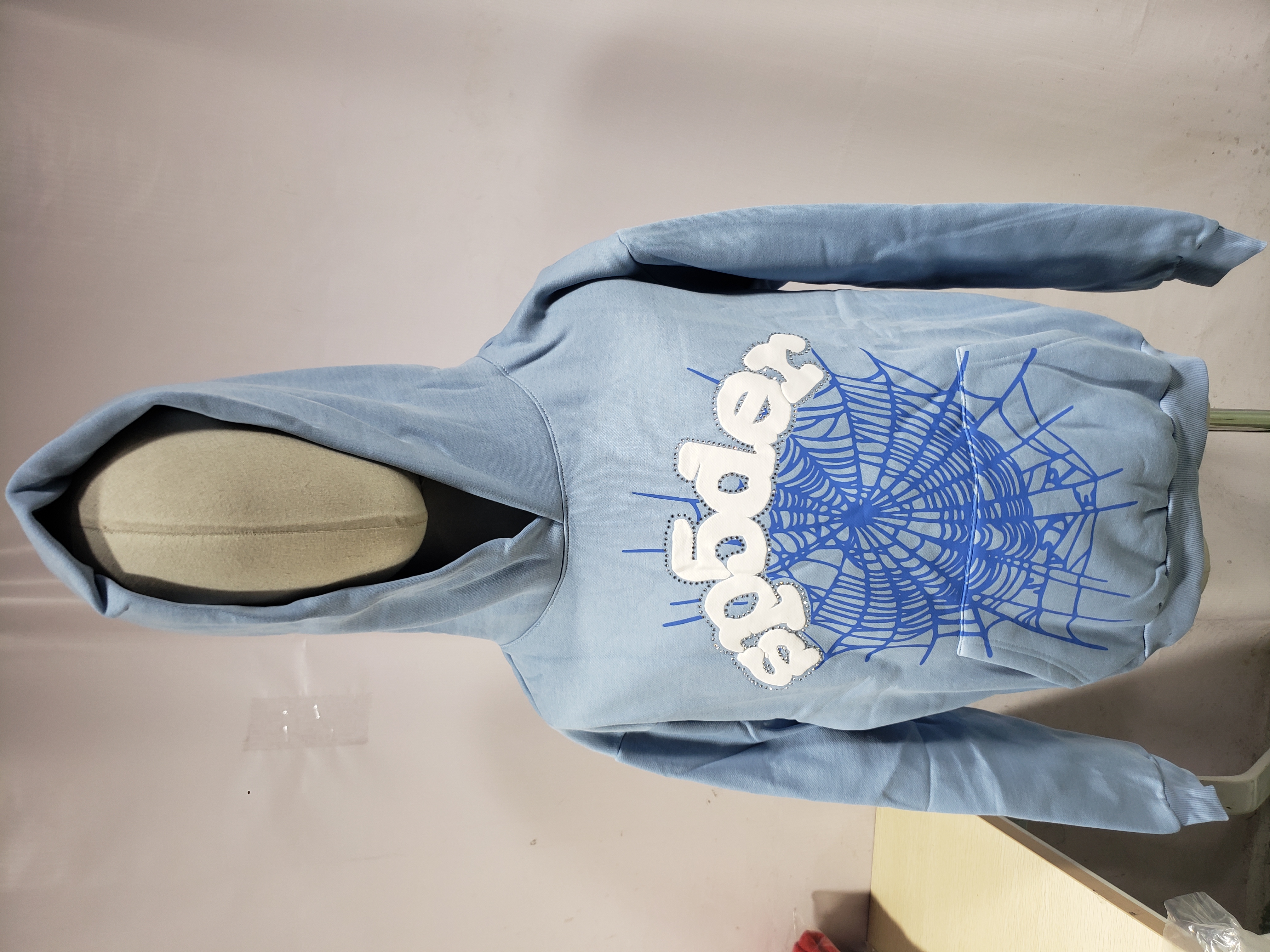 Sp5der Web Hoodie Blue review Obosneaker 00