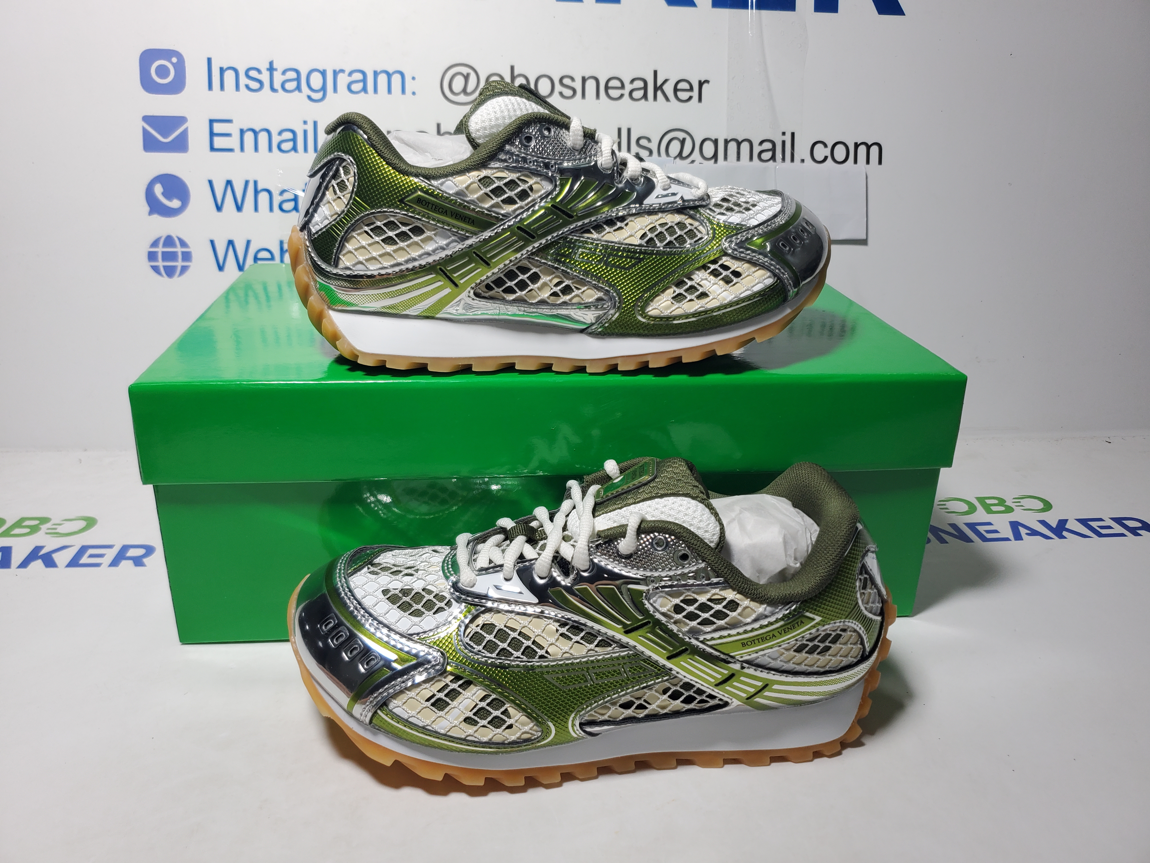 Bottega Veneta Orbit Silver Olive Green 755915V2X402848 review Obosneaker 01