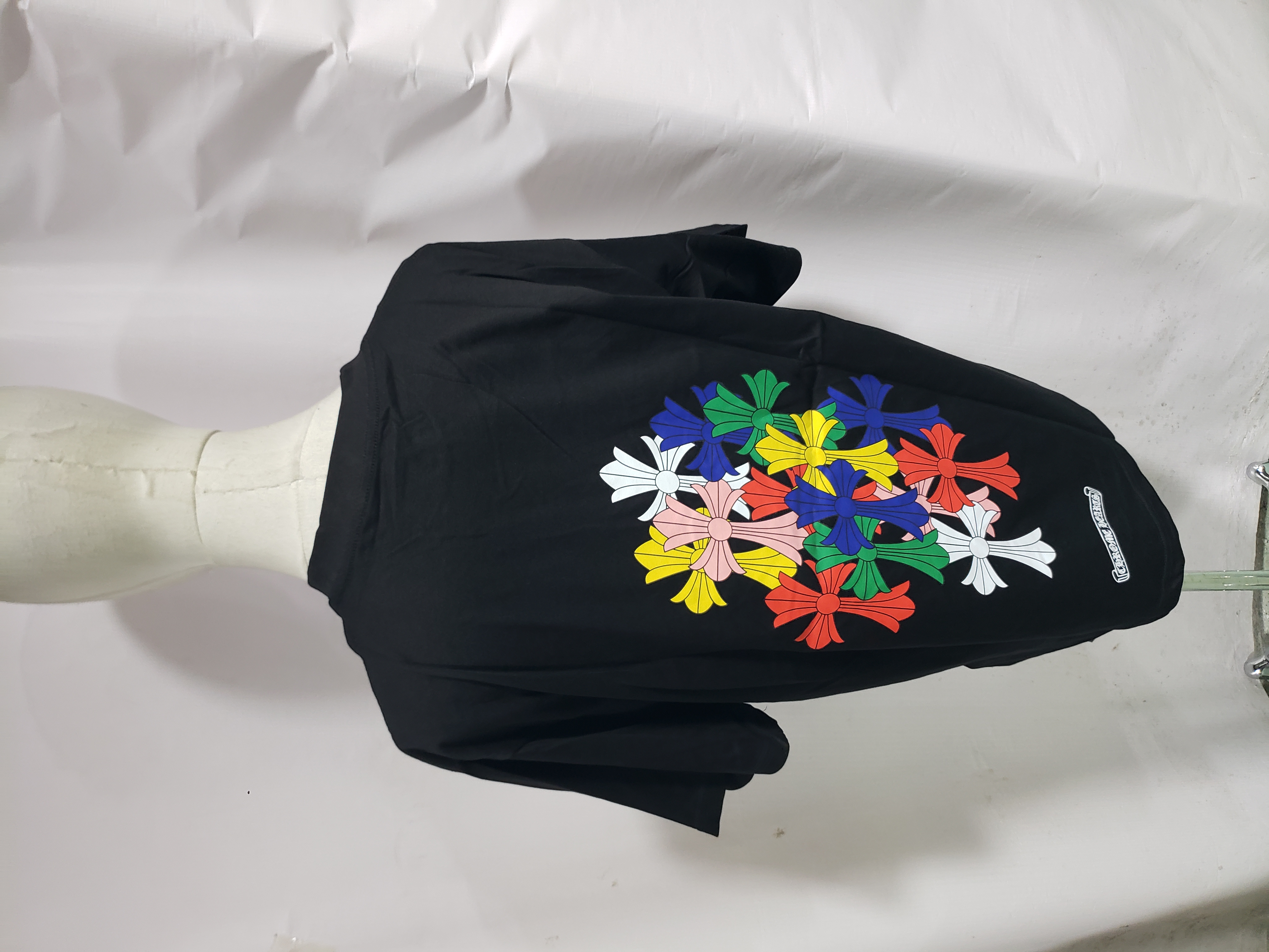 Chrome Hearts Rainbow Cross Printed Short Sleeve Black review Obosneaker 03