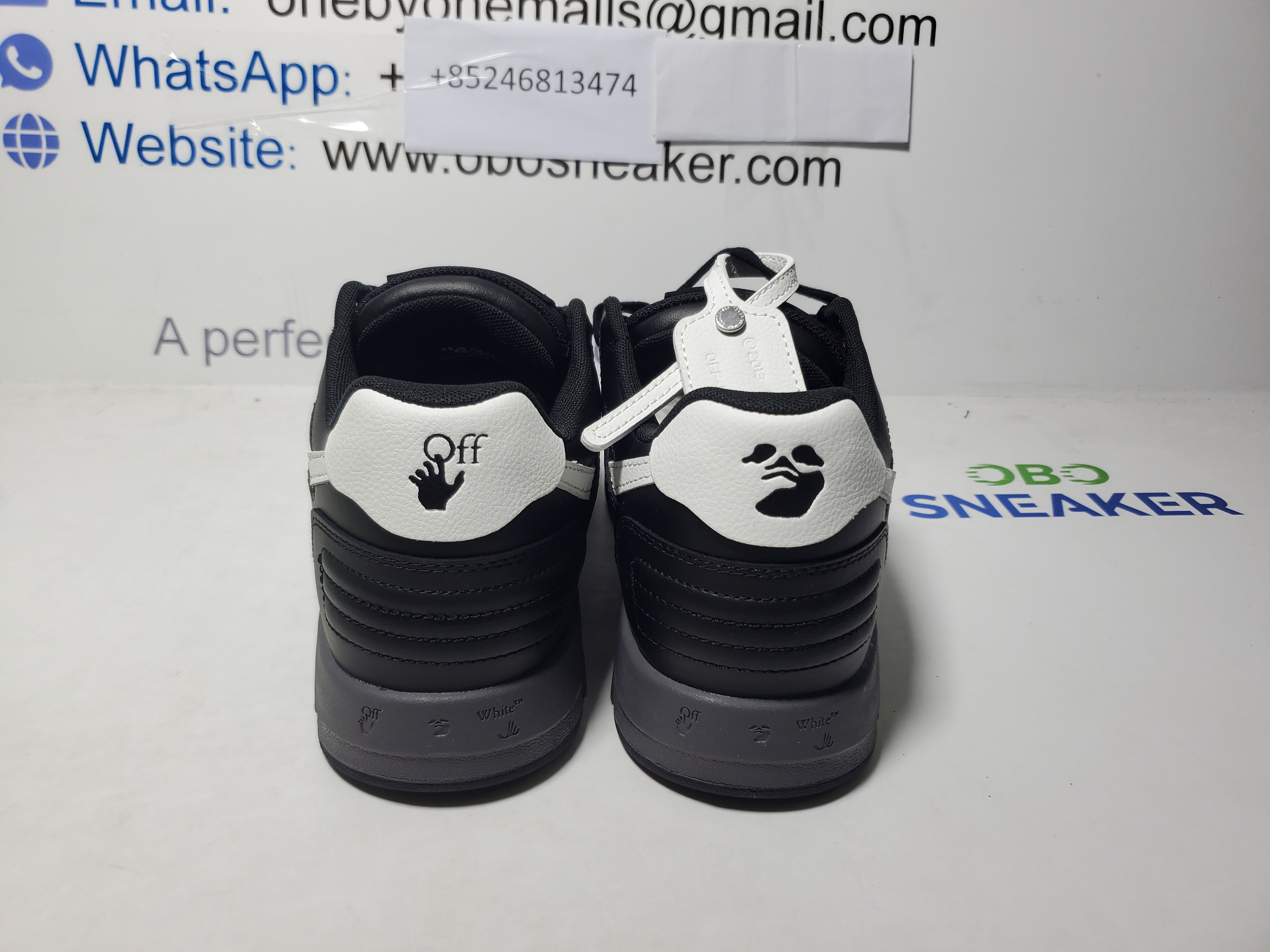 OFF-WHITE Black And White Out Of Office Sneakers review Obosneaker 02