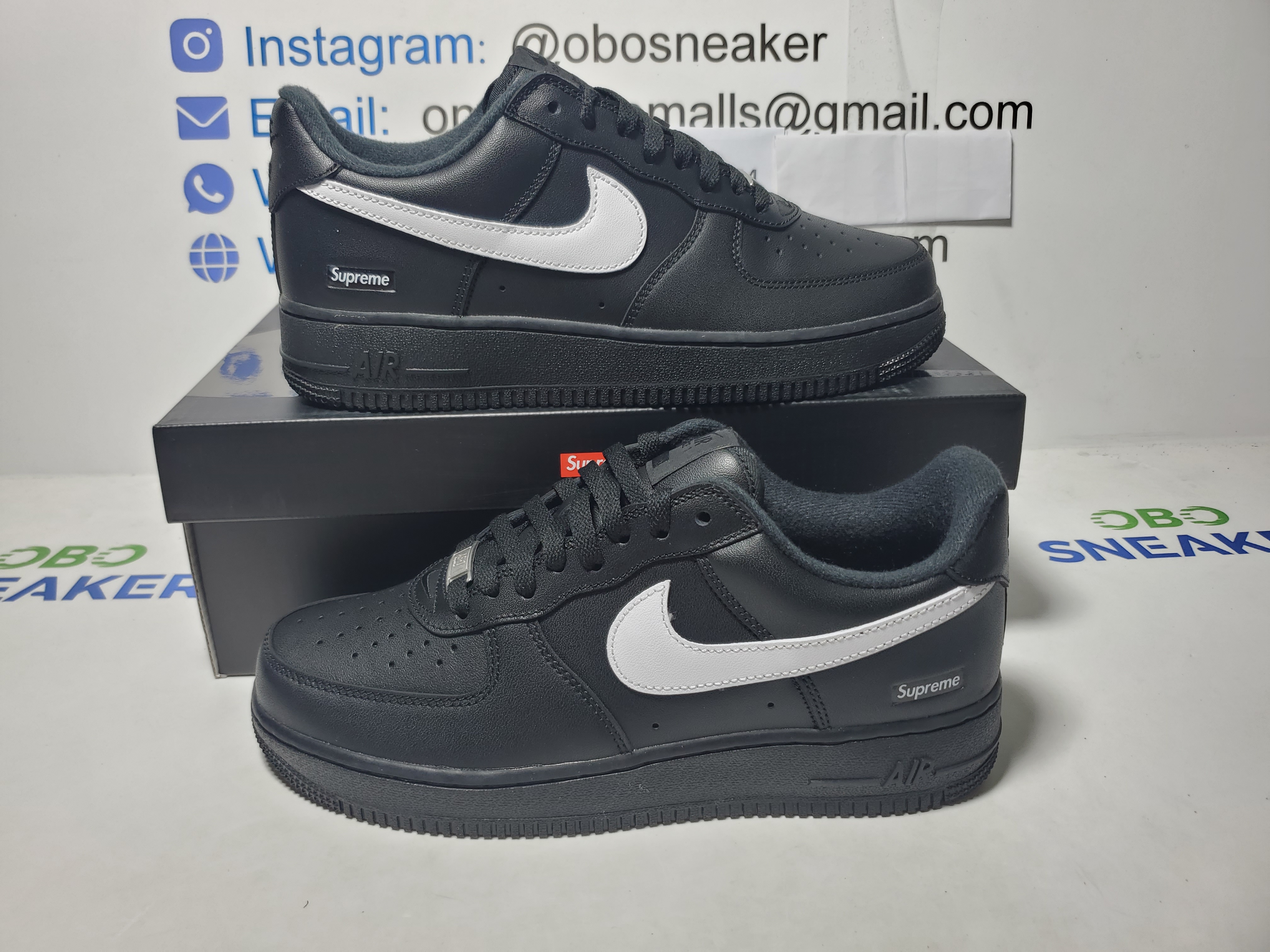 Nike Supreme x Air Force 1 Low Box Logo - Black White CU9225-002 review Obosneaker 01