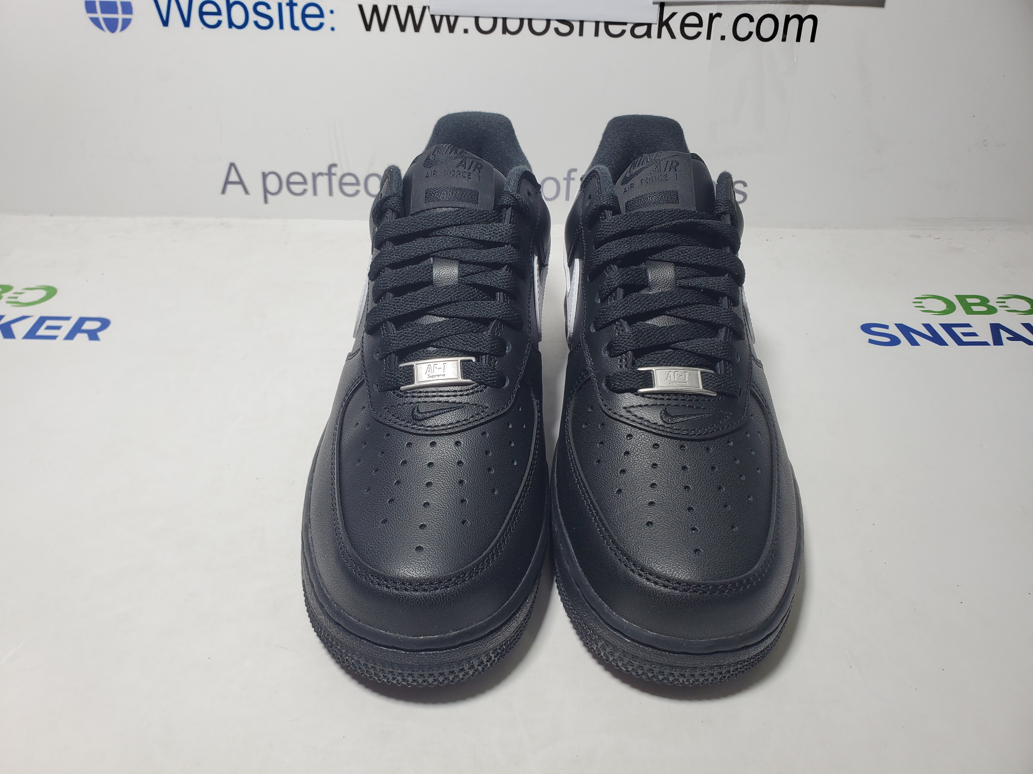 Nike Supreme x Air Force 1 Low Box Logo - Black White CU9225-002 review Obosneaker 03