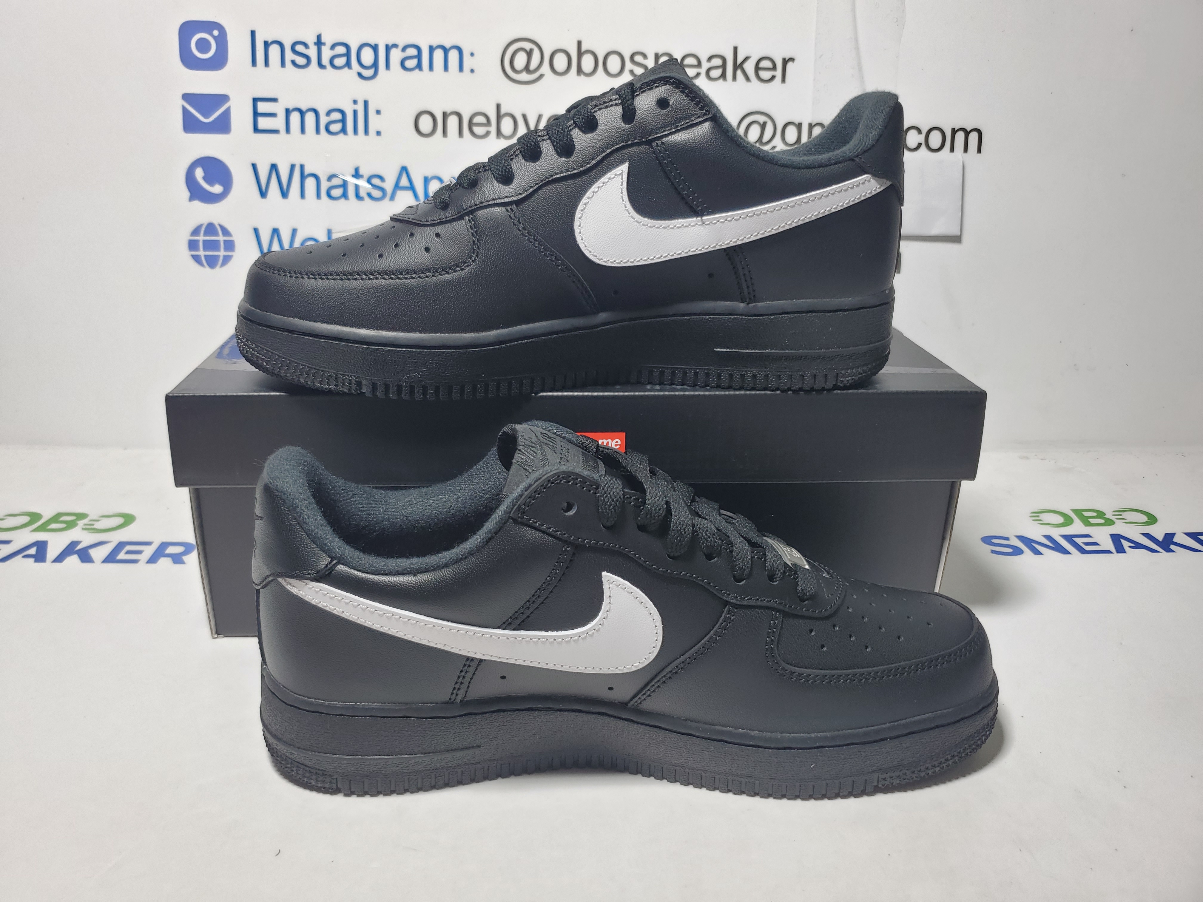 Nike Supreme x Air Force 1 Low Box Logo - Black White CU9225-002 review Obosneaker 00