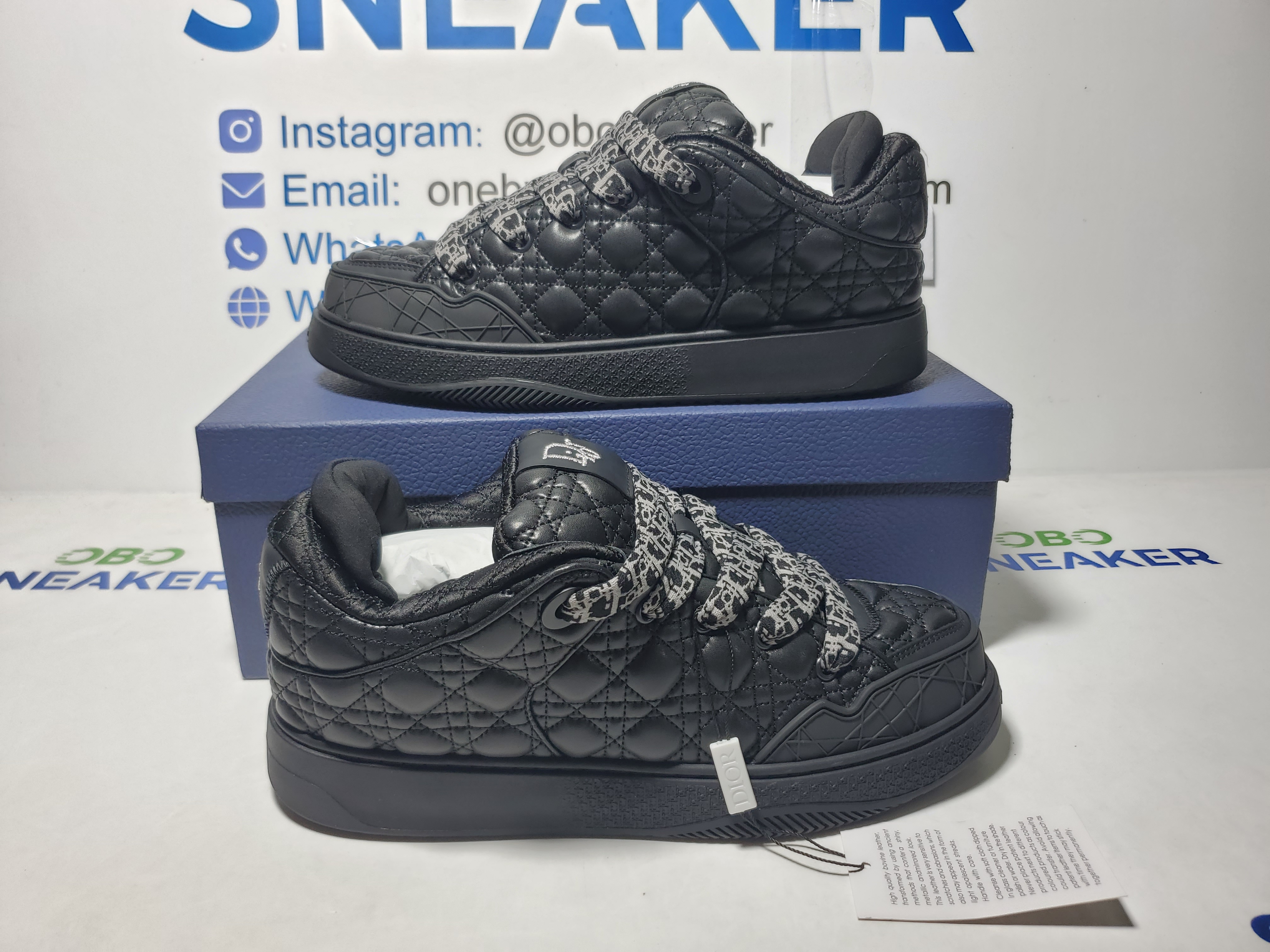 Dior B9S Skater Sneaker Black Quilted Cannage Calfskin review obosneaker 00
