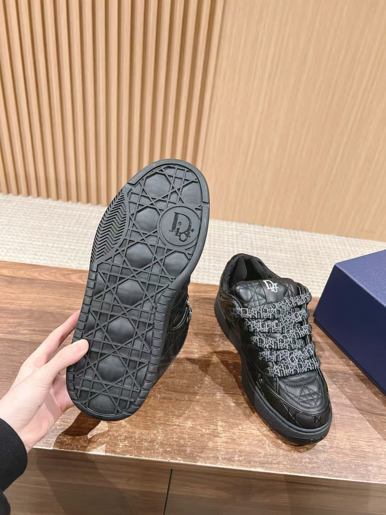 Dior B9S Skater Sneaker Black Quilted Cannage Calfskin review Fitch 02