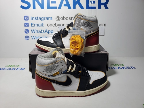 TOP Version Union X Air Jordan 1 OG Hi Retro Black Toe BV1300-106 review 