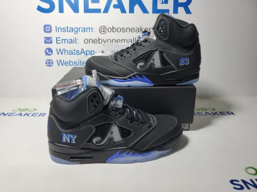 Air Jordan 5 Retro x Awake NY Black Racer Blue DV4982-004  review 