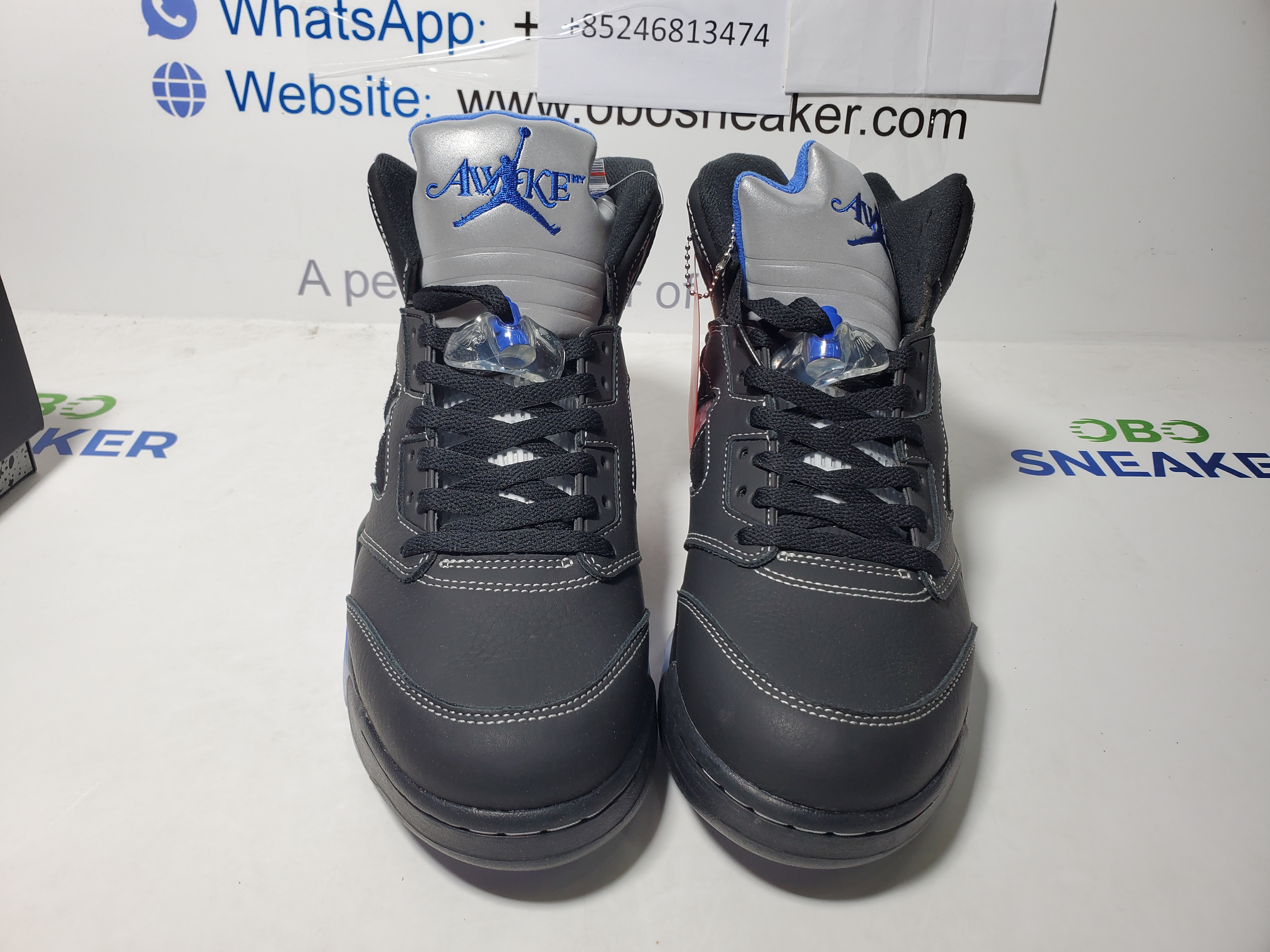 Air Jordan 5 Retro x Awake NY Black Racer Blue DV4982-004  review Obosneaker 03