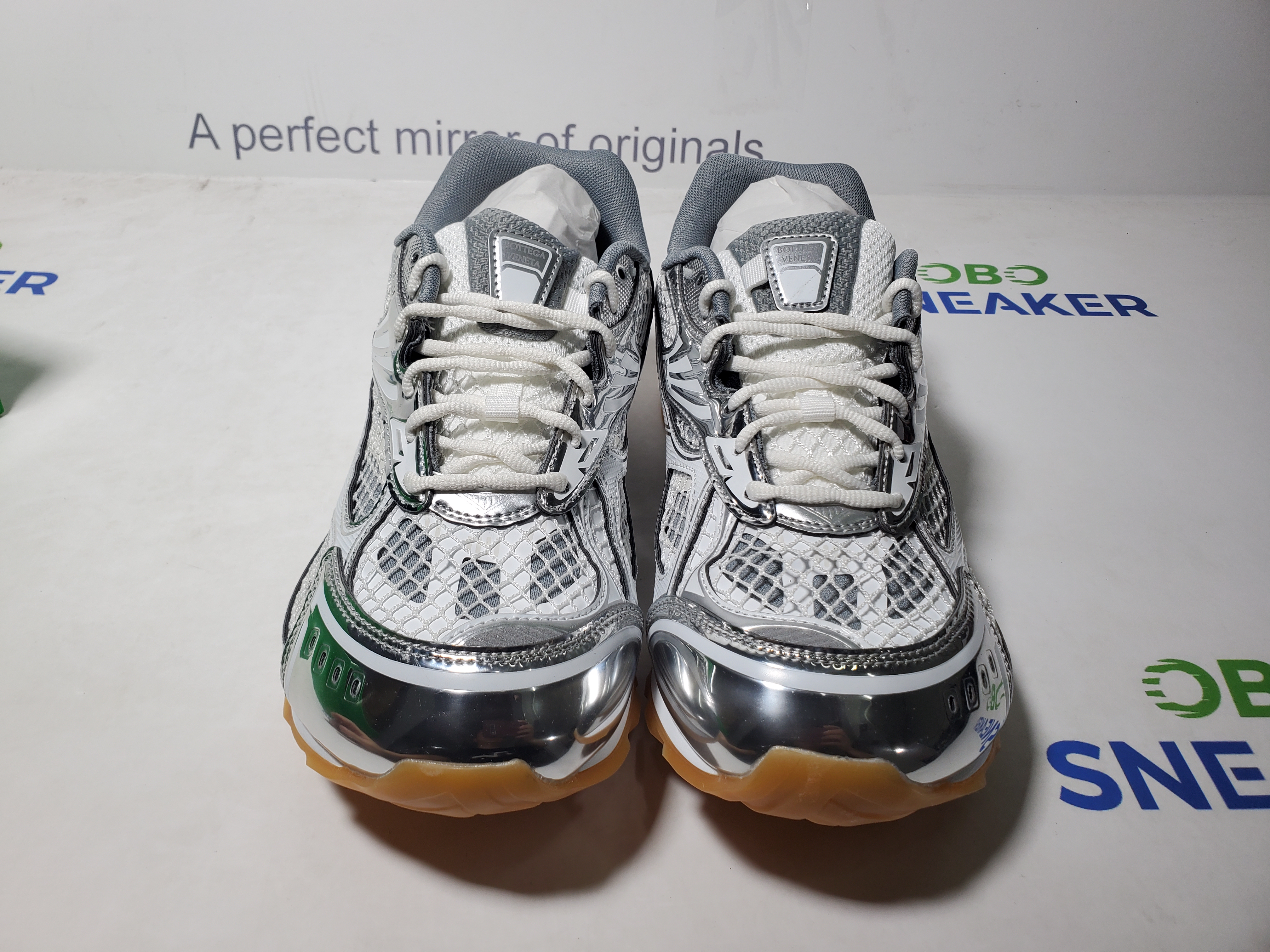 【FLASH SALE】Bottega Veneta Orbit Silver White (Women's)  755915V2X401425 review Obosneaker 03