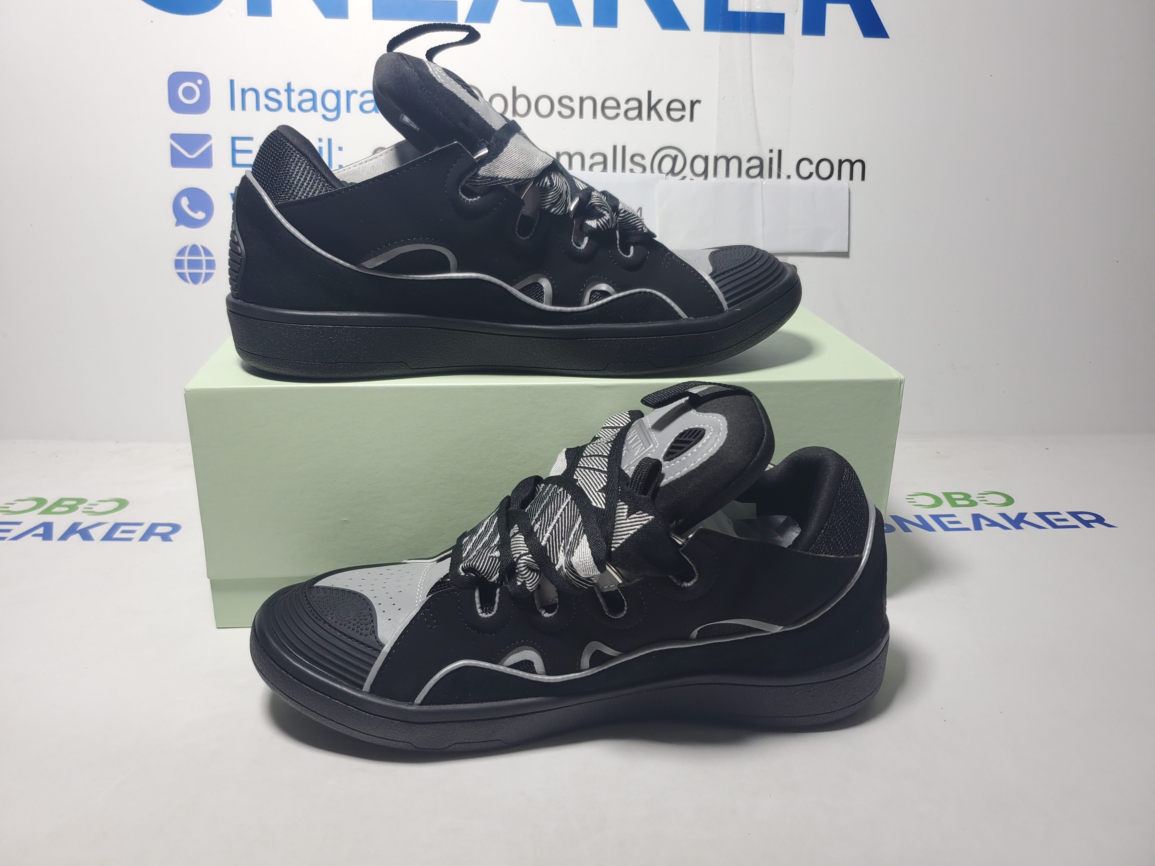 【FLASH SALE】LANVIN White Black review Obosneaker 01