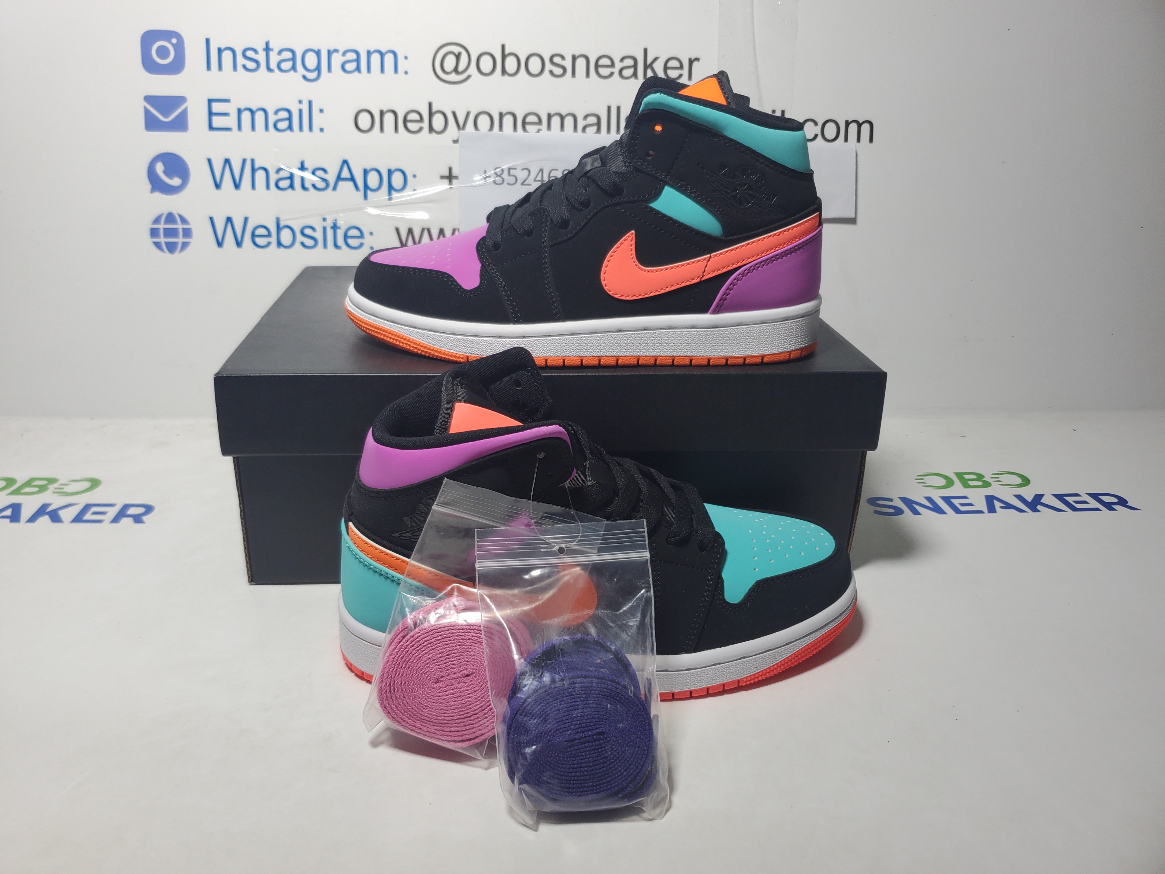 Air Jordan 1 Mid Multi-Color (GS) 554725-083 review Obosneaker 01