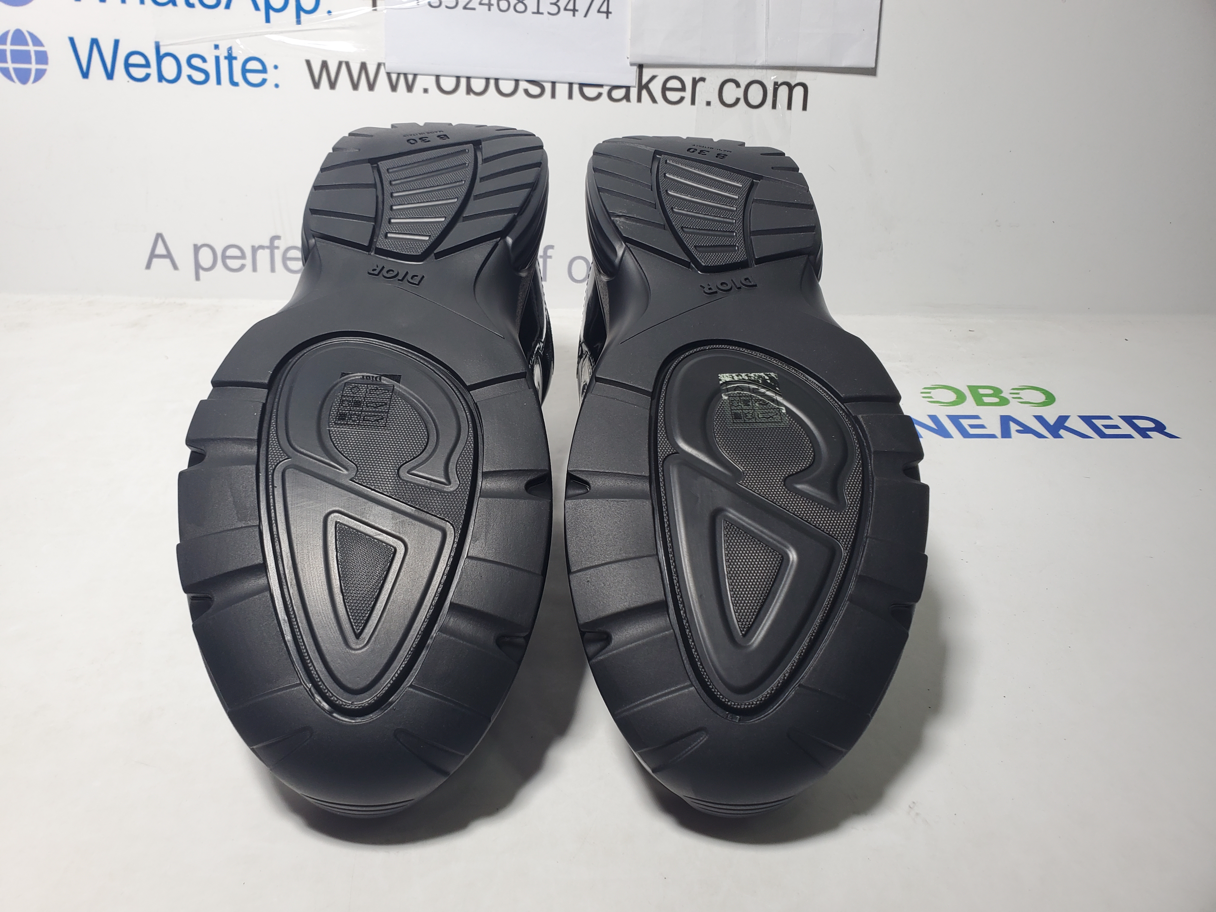 Dior B30 Round Head Logo Sneakers Patent Leather Gray review Obosneaker 04