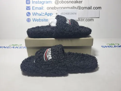 Balenciaga Furry Slide Coke Label Black review 