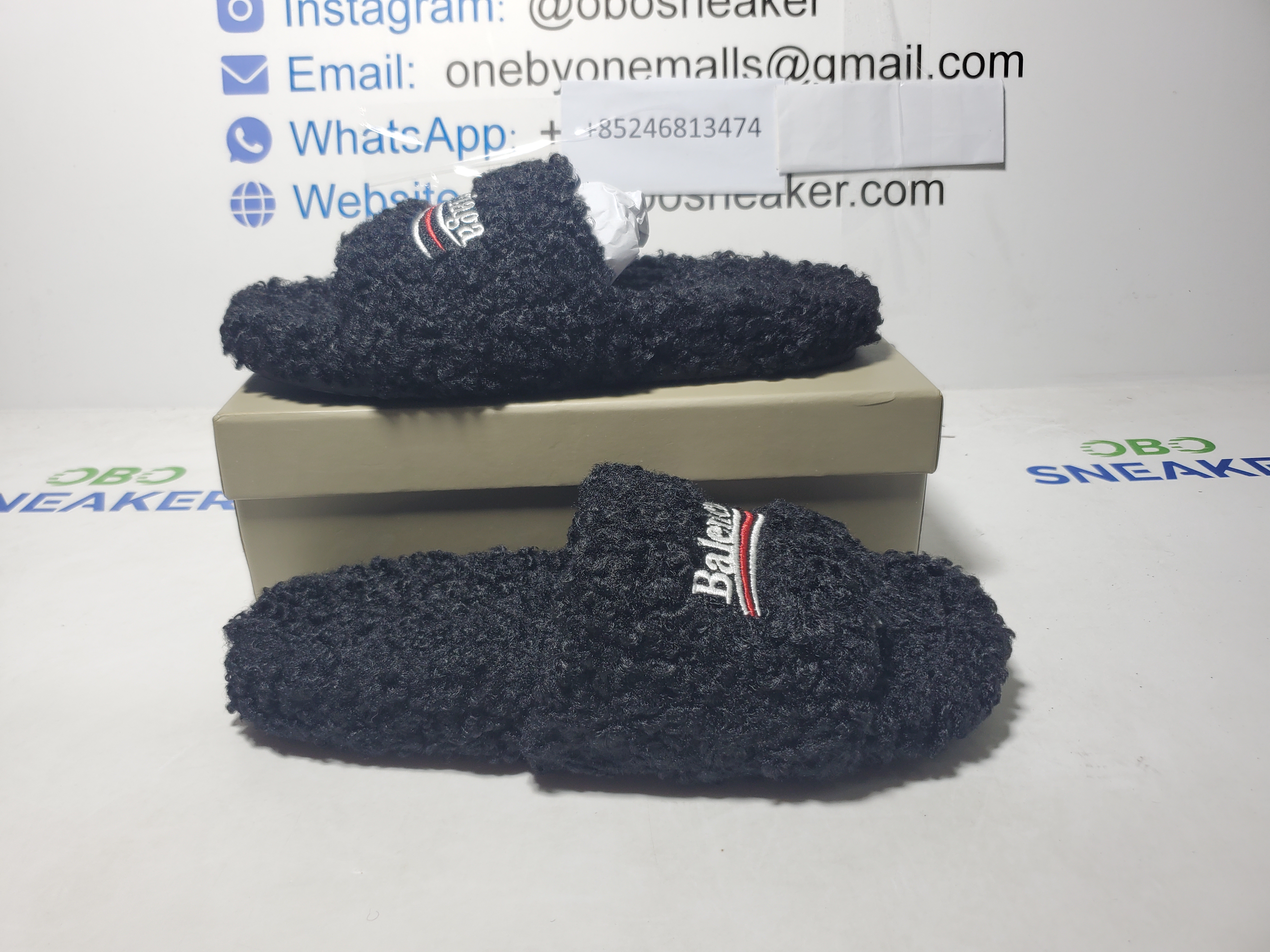 Balenciaga Furry Slide Coke Label Black review Obosneaker 01