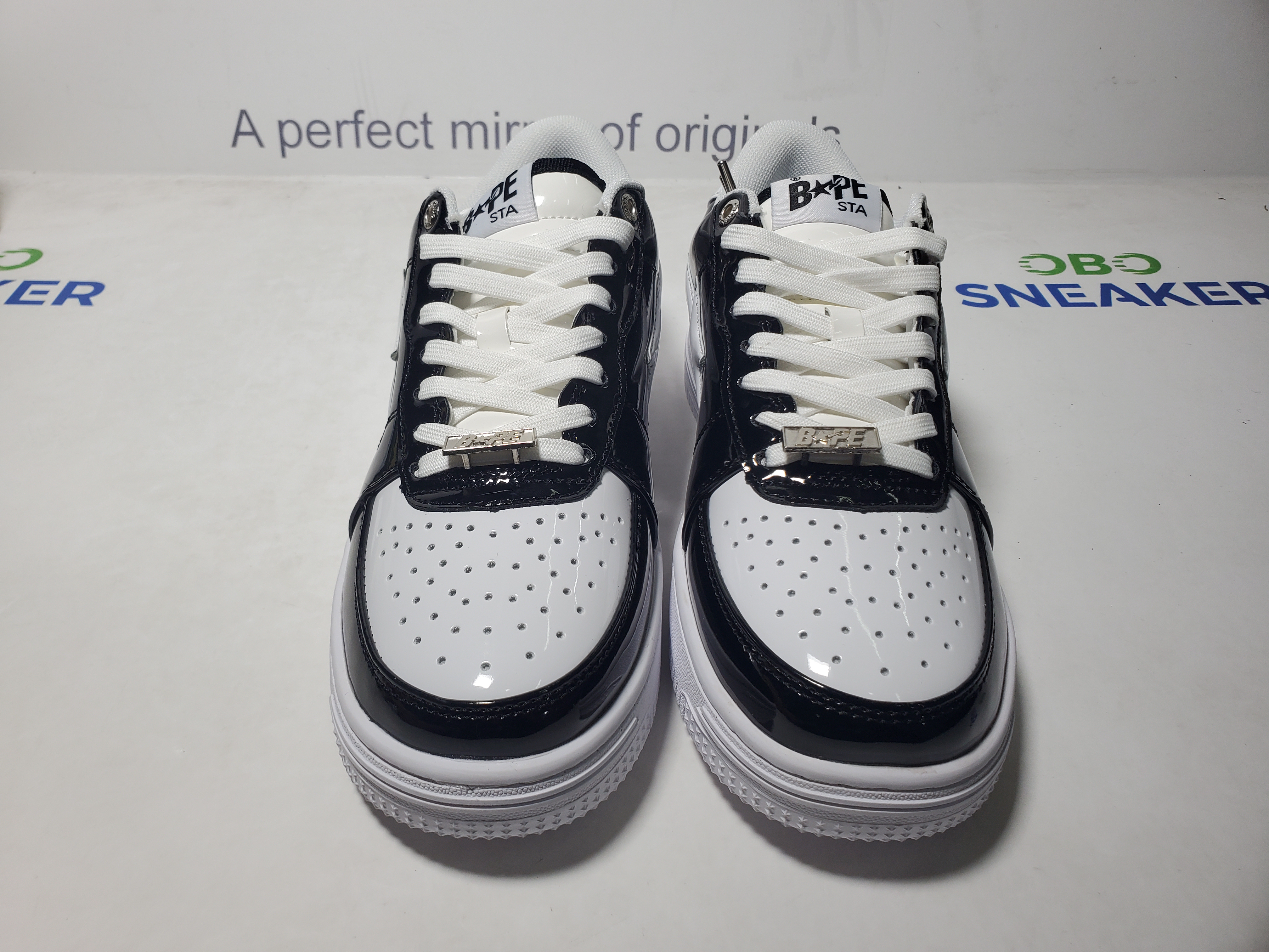 A Bathing Ape Bape Sta Low Black and White Shark 1H30-191-009 review Obosneaker 03