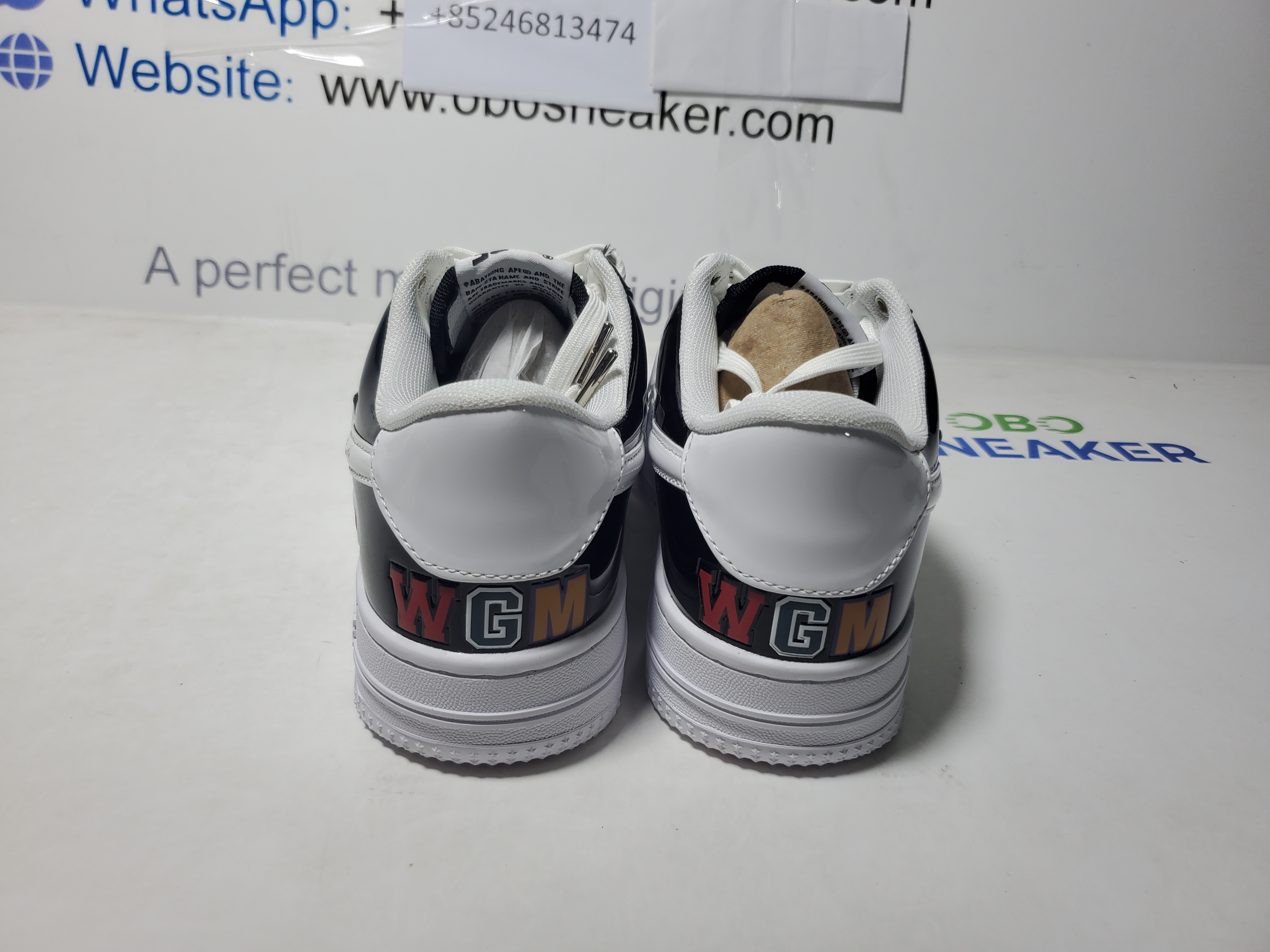 A Bathing Ape Bape Sta Low Black and White Shark 1H30-191-009 review Obosneaker 02