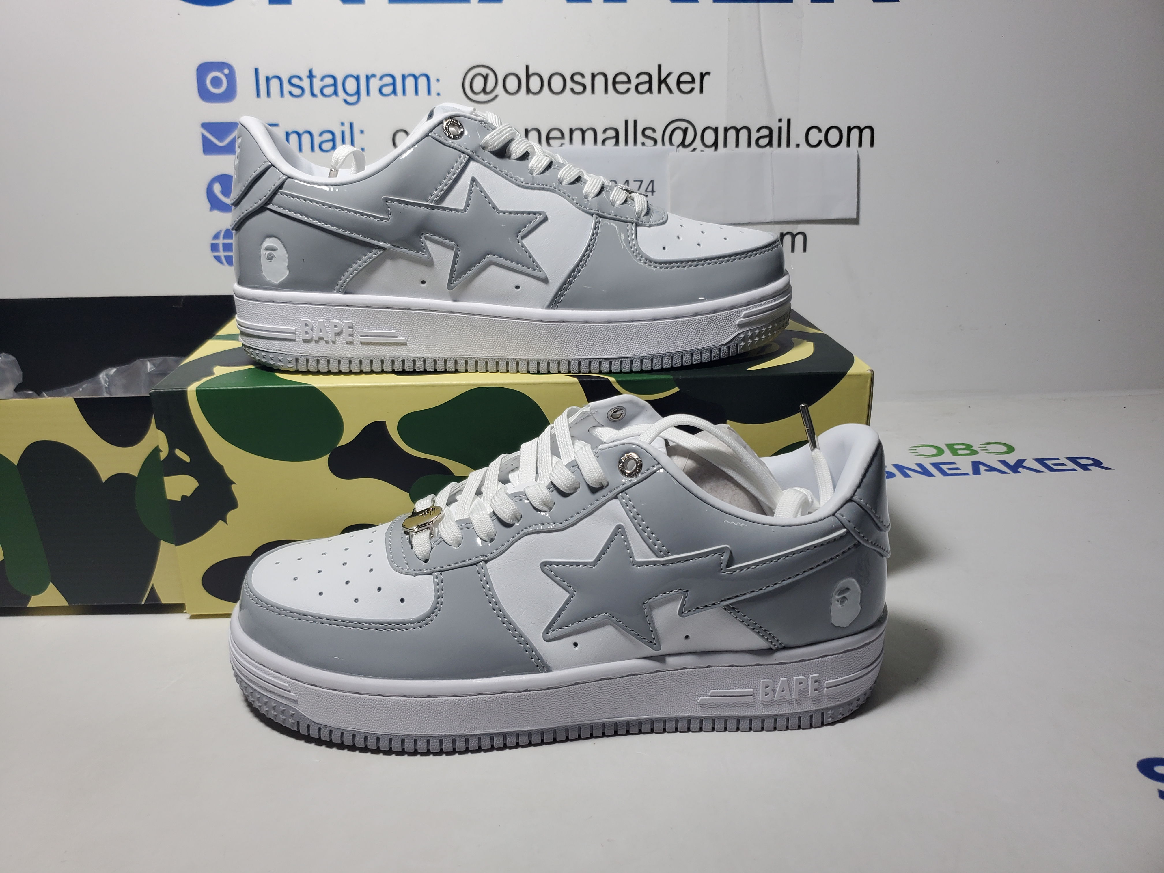 A Bathing Ape Bape Sta Low White Grey Rao Noodles 1170-191-021 review Obosneaker 00