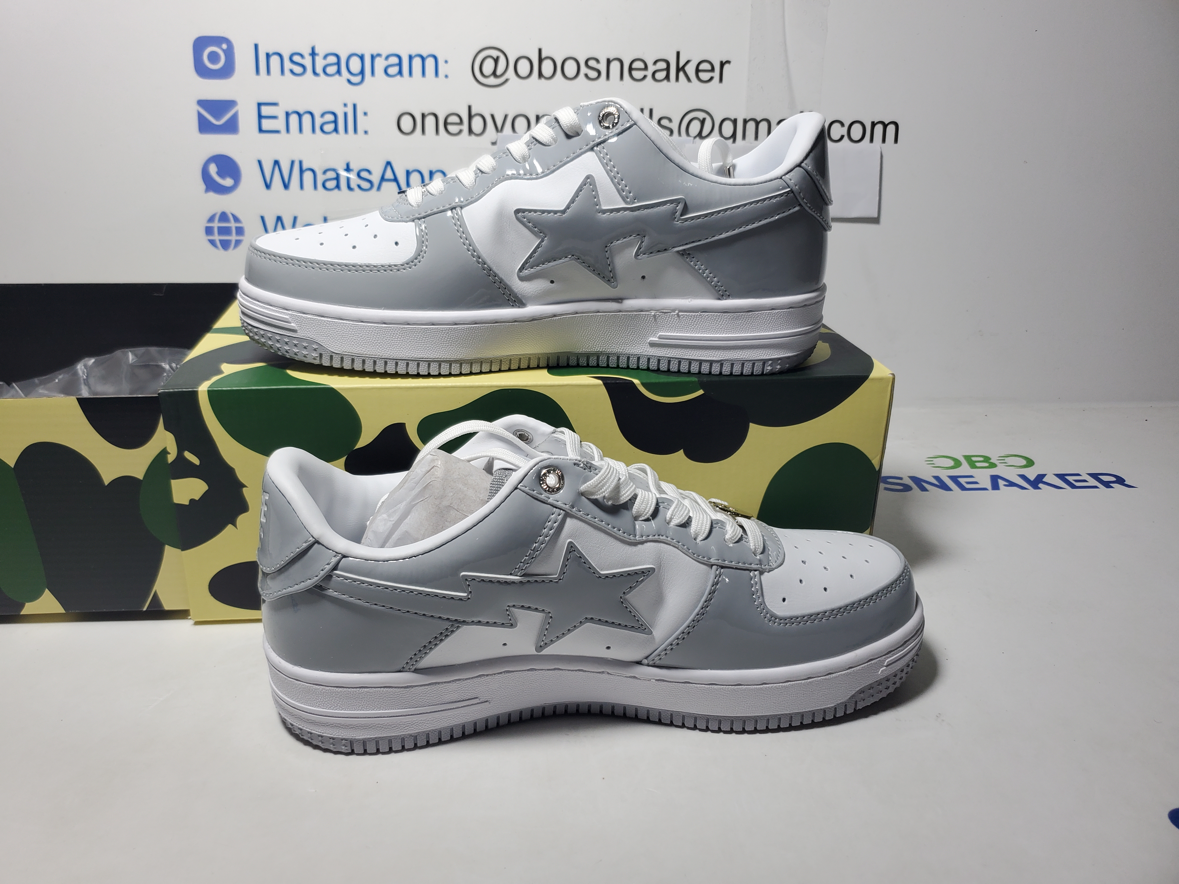 A Bathing Ape Bape Sta Low White Grey Rao Noodles 1170-191-021 review Obosneaker 01