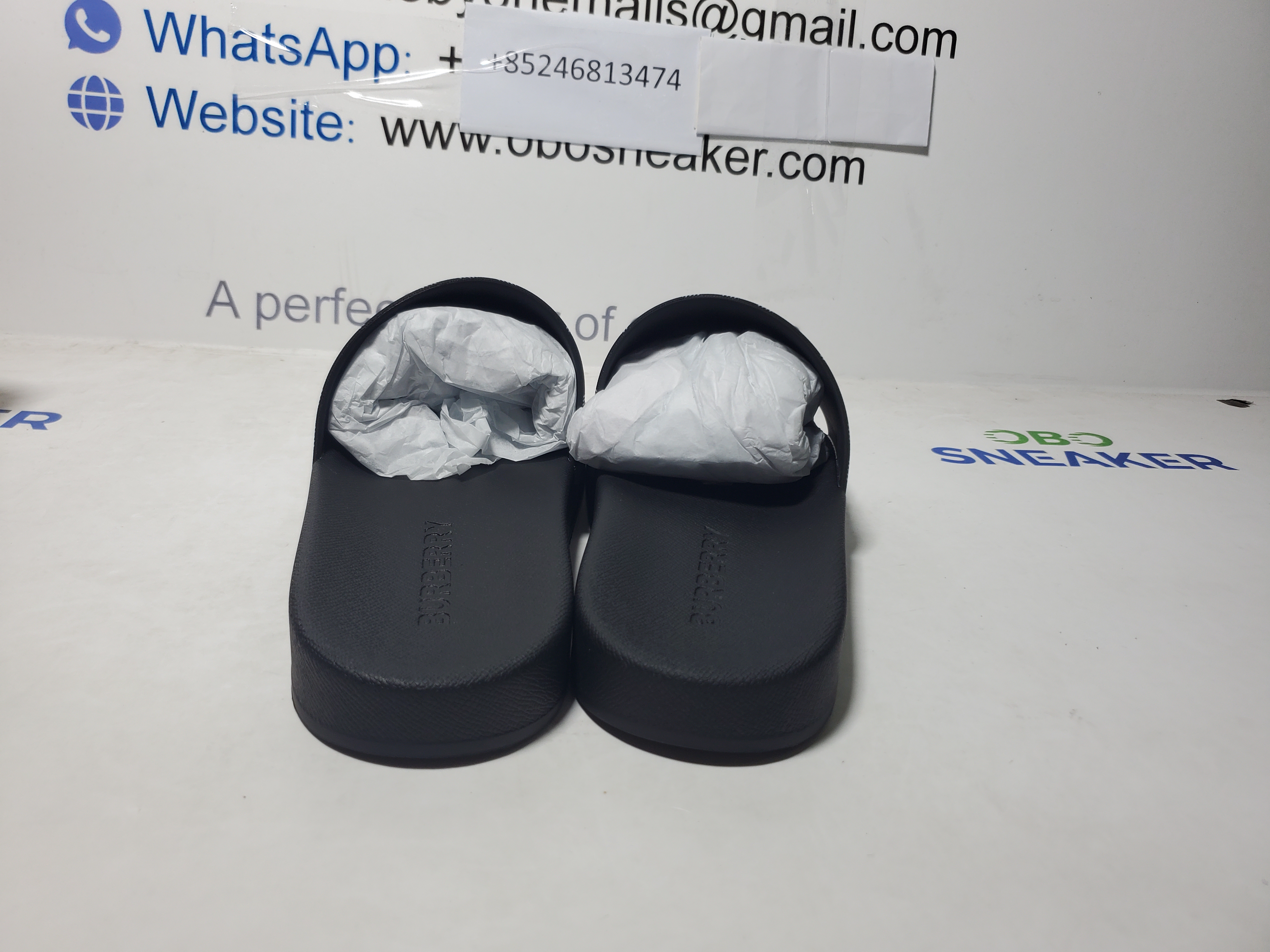 Burberry Comfort Fashion Slip-On Slides BBR Plaid Black review Obosneaker 02