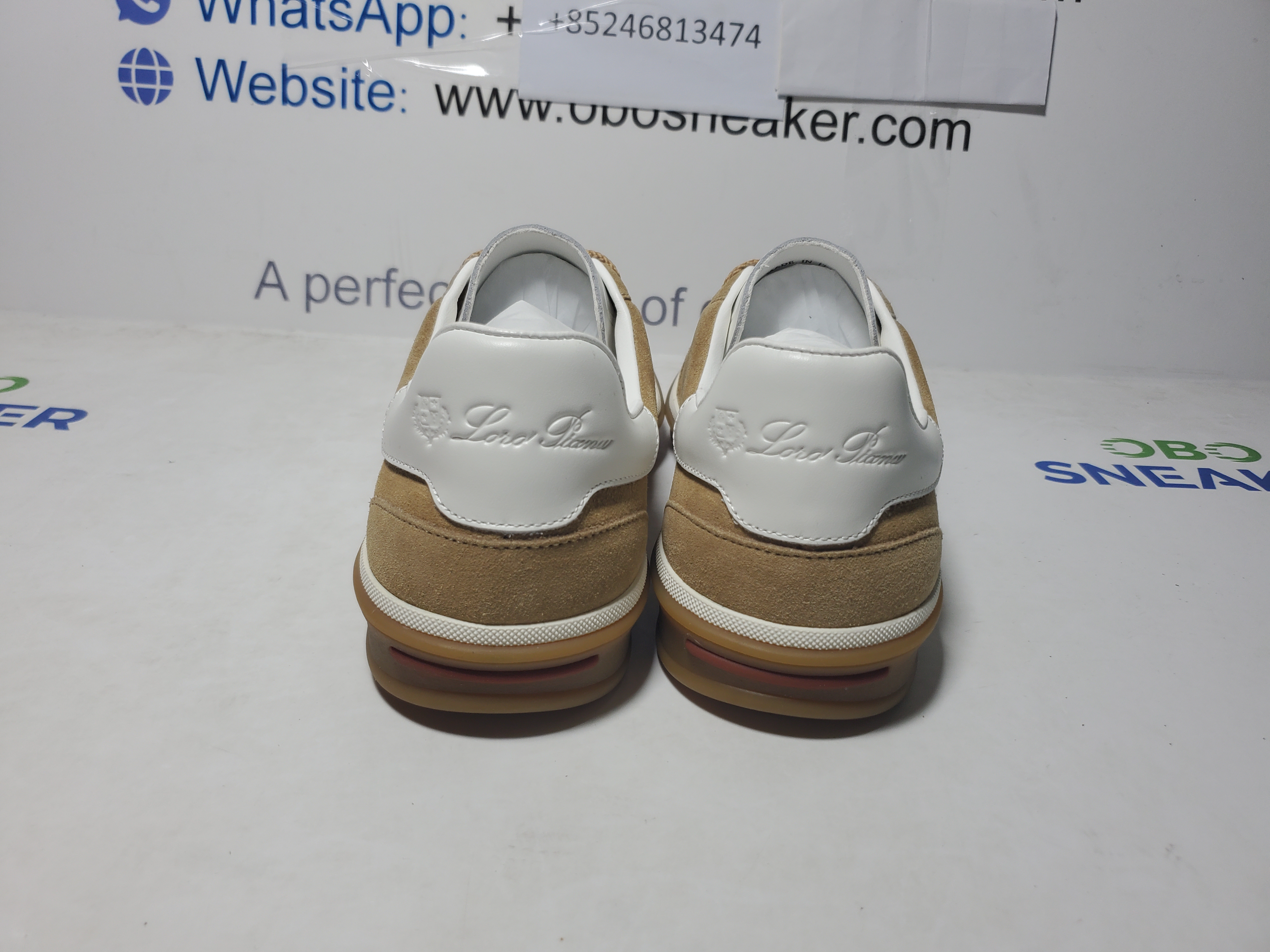 Loro Piana Tennis Walk Sneaker Suede Calf Split Brown And White review Obosneaker 02