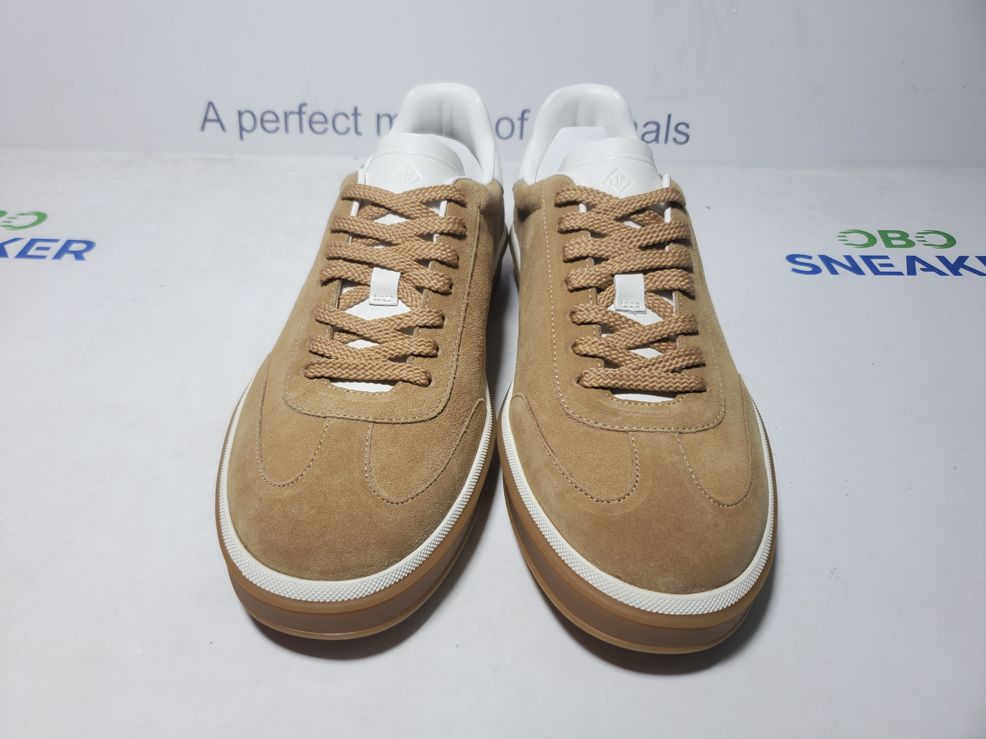 Loro Piana Tennis Walk Sneaker Suede Calf Split Brown And White review Obosneaker 03