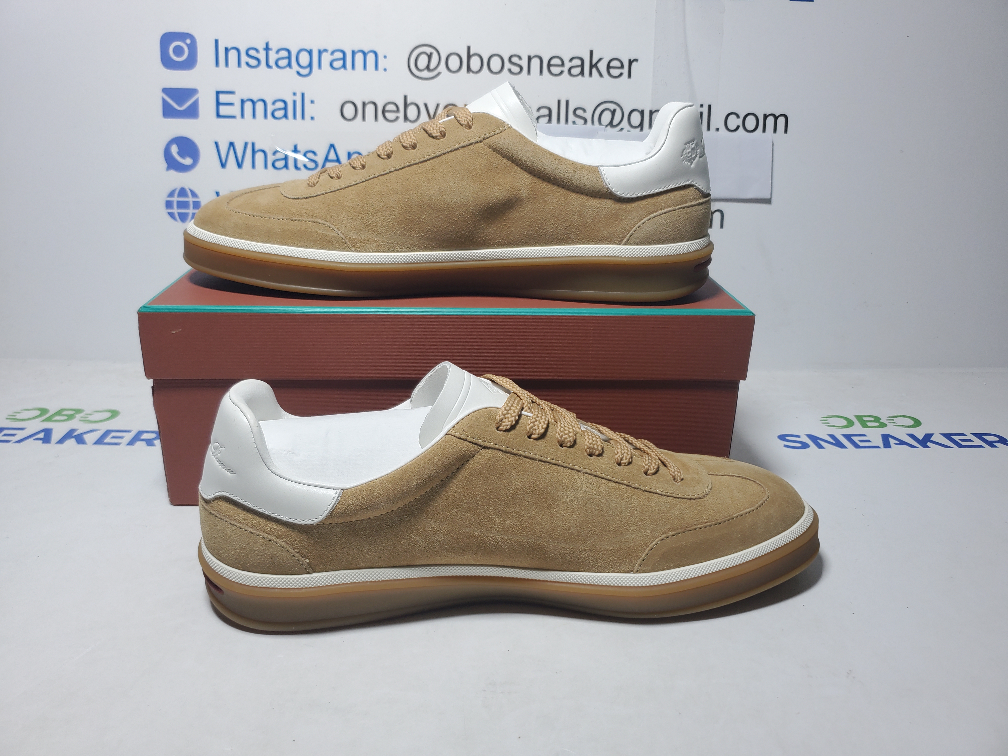 Loro Piana Tennis Walk Sneaker Suede Calf Split Brown And White review Obosneaker 00