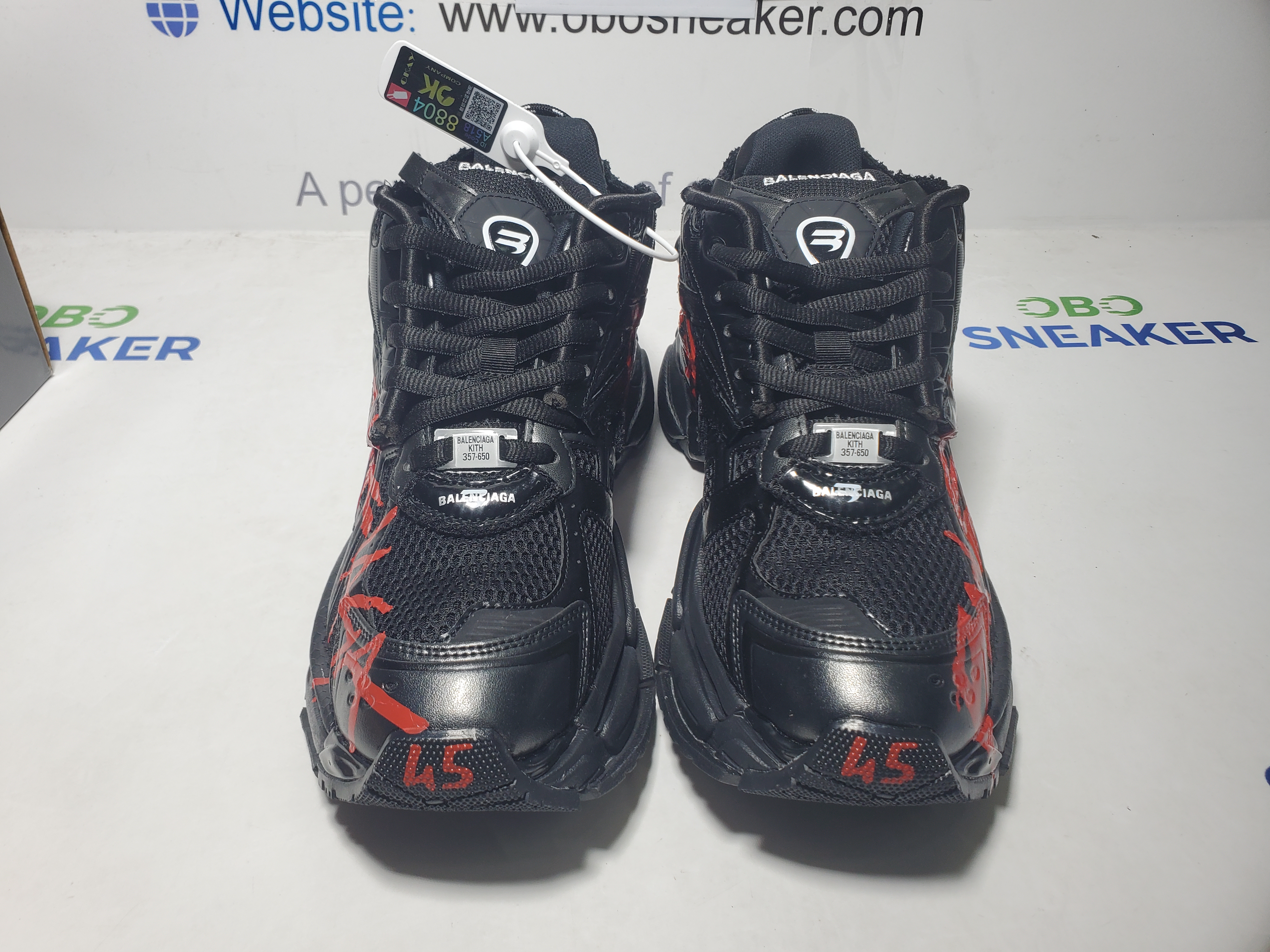 Balenciaga Runner Black And Red Characters 677402 W3RB1 0102 review Obosneaker 03