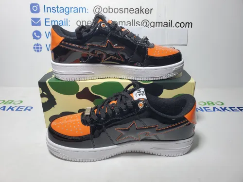 A Bathing Ape Bape Sta Low Mad Shark Black Orange  1H30-191-005 review 
