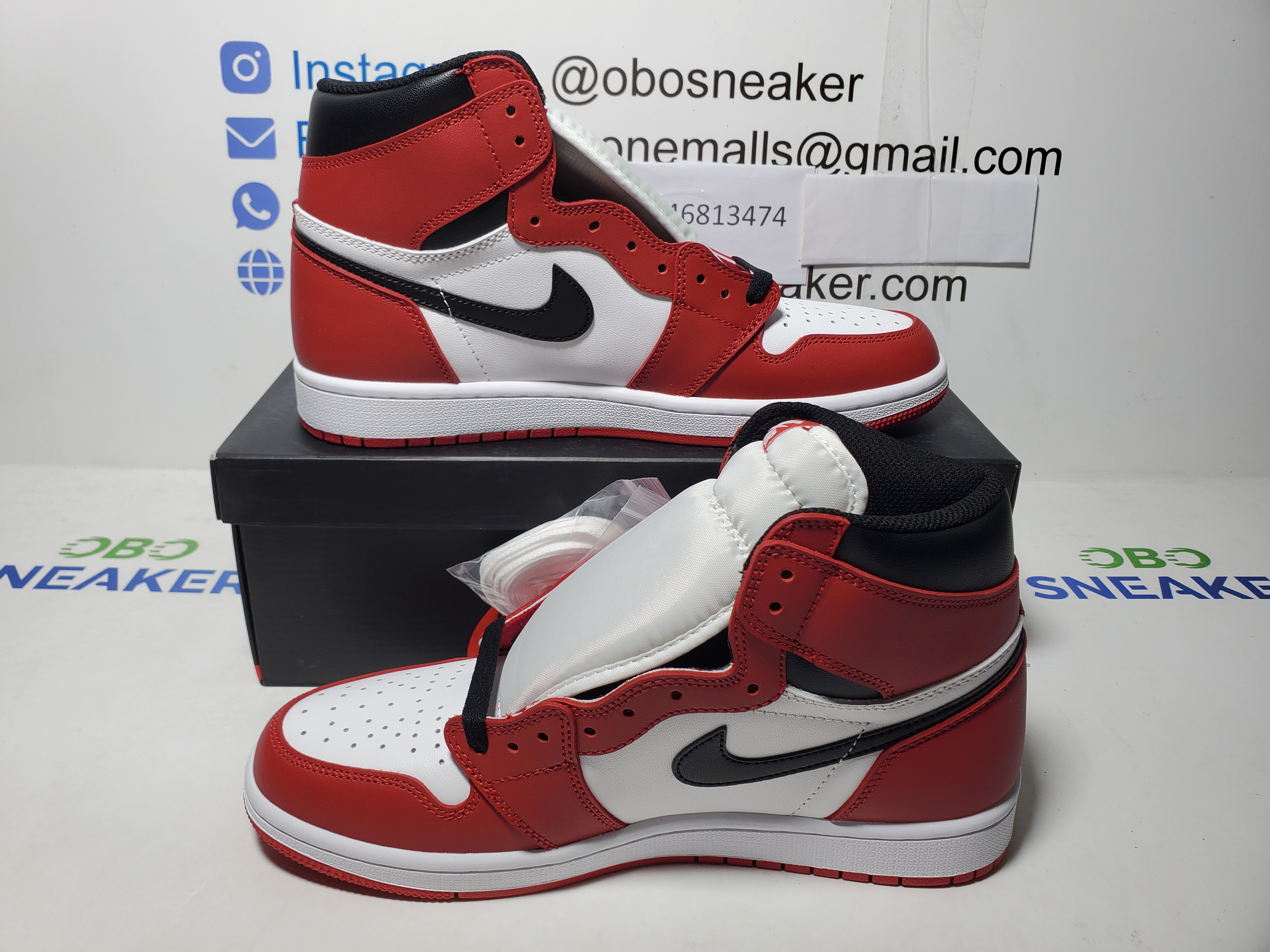【Black 5 Sale】Top Version Air Jordan 1 High OG Chicago 555088-101 review Obosneaker 00