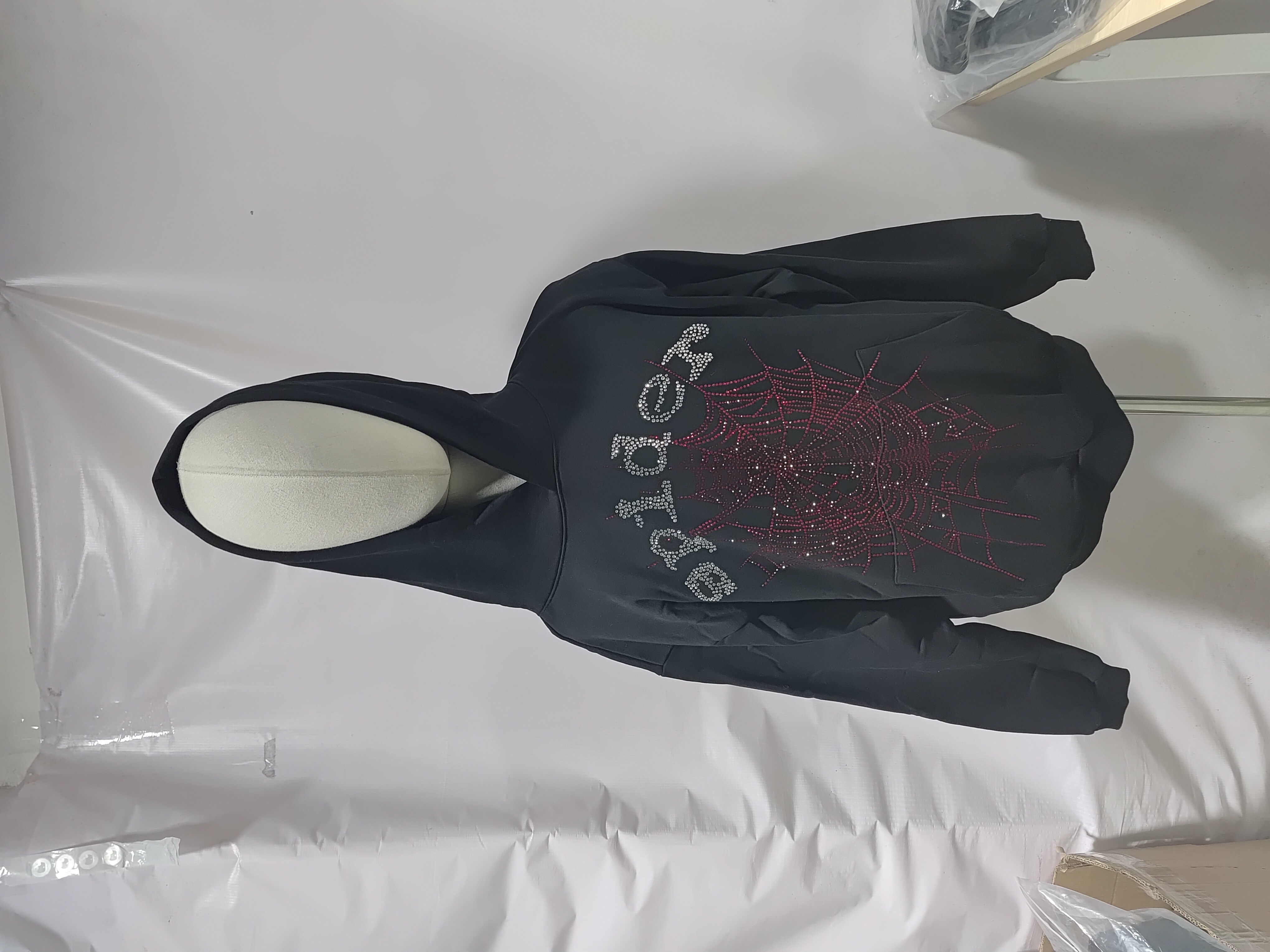 Sp5der OG Rhinestone Hoodie Black 2022 review Obosneaker 00