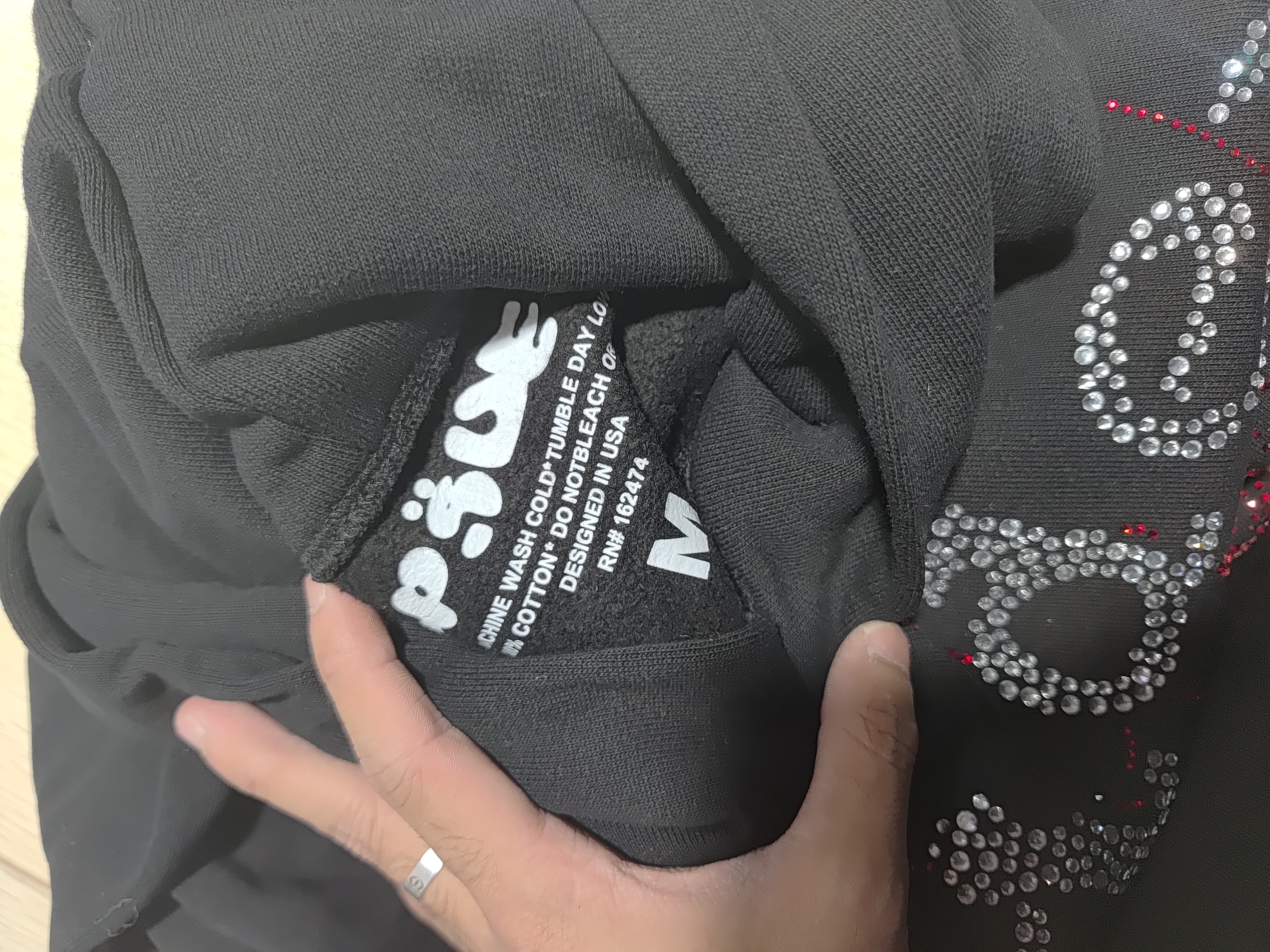 Sp5der OG Rhinestone Hoodie Black 2022 review Obosneaker 01