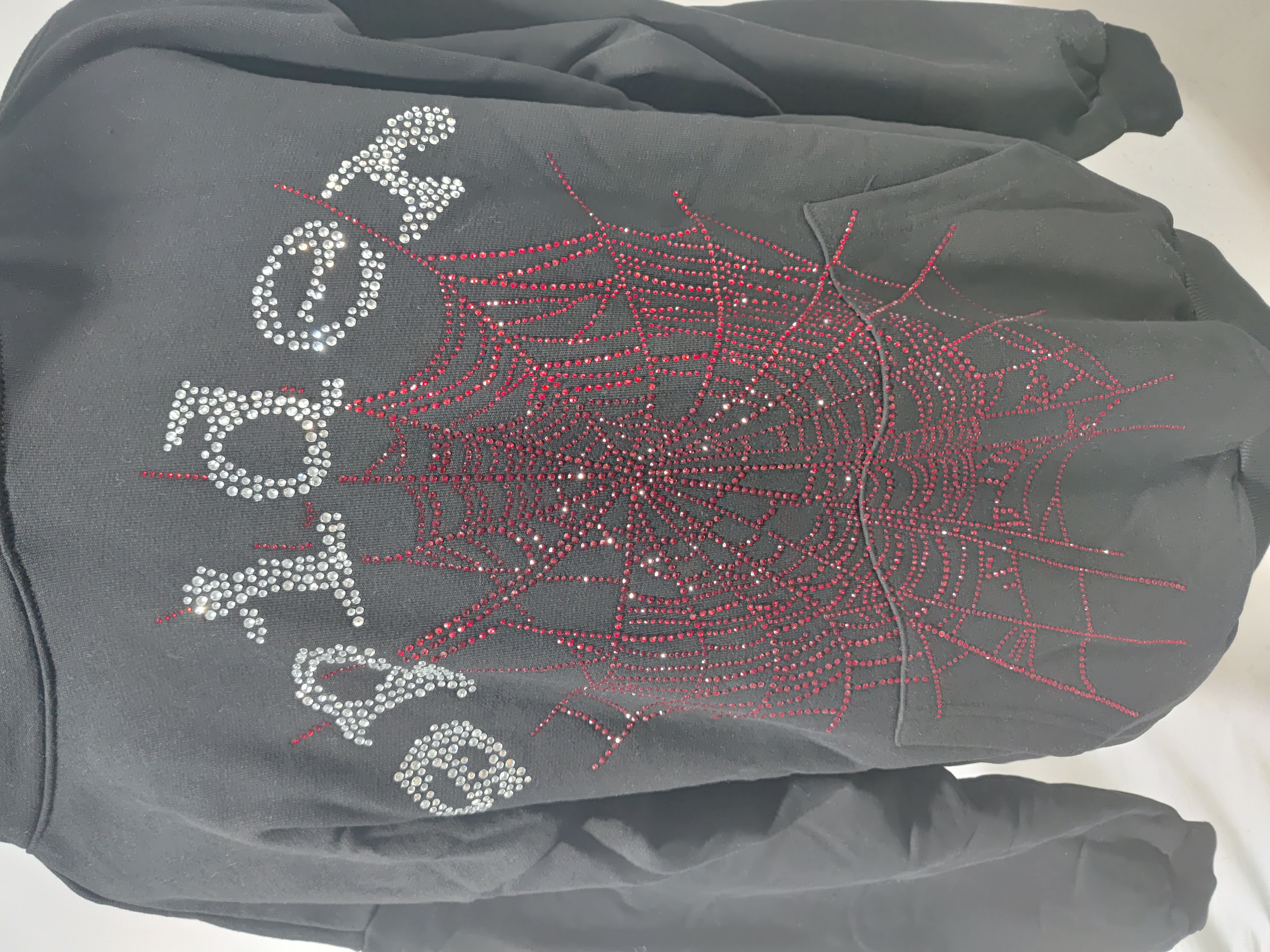 Sp5der OG Rhinestone Hoodie Black 2022 review Obosneaker 02