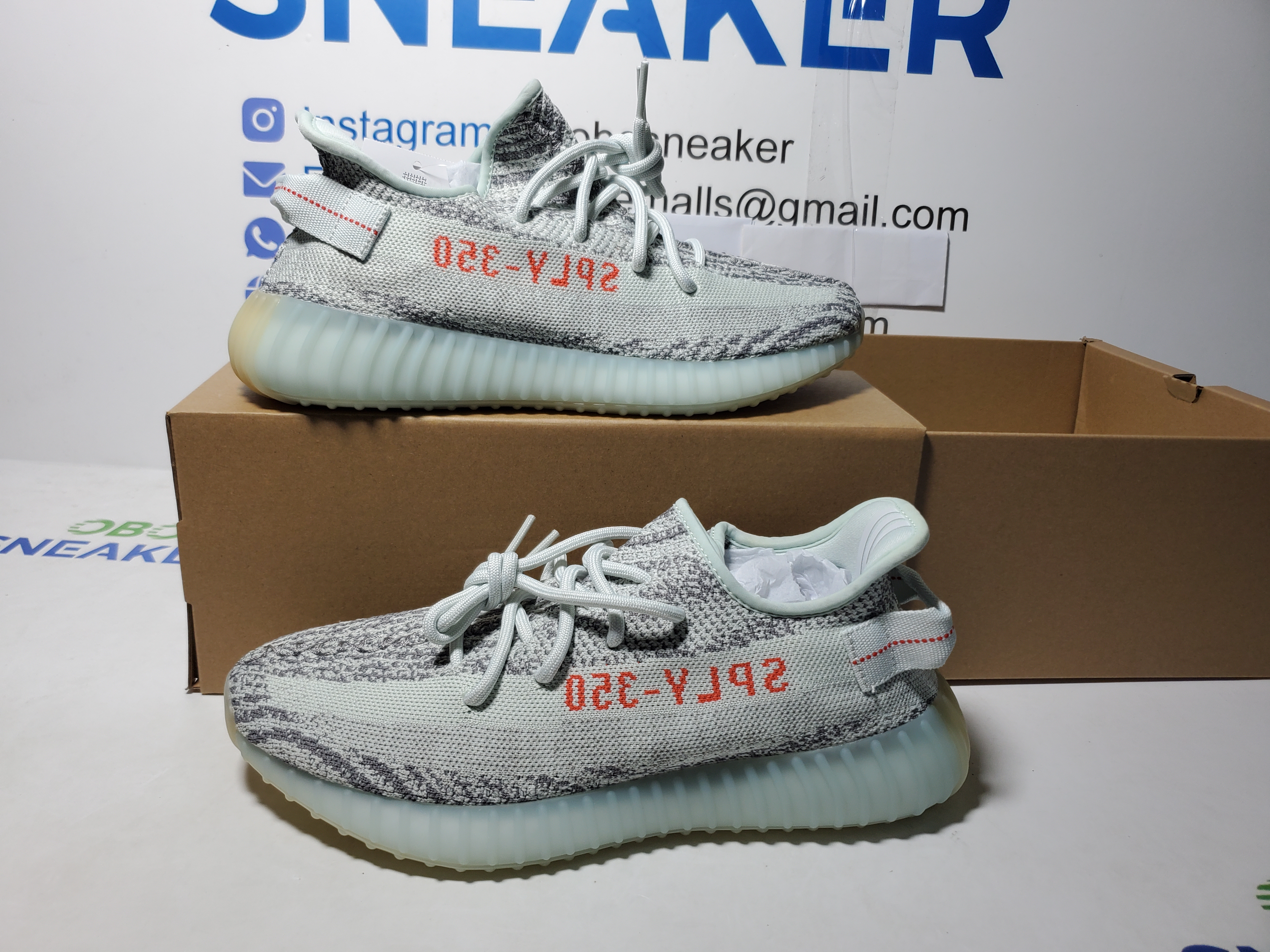 Adidas Yeezy Boost 350 V2 Blue Tint (2017/2023) B37571 review Obosneaker 00