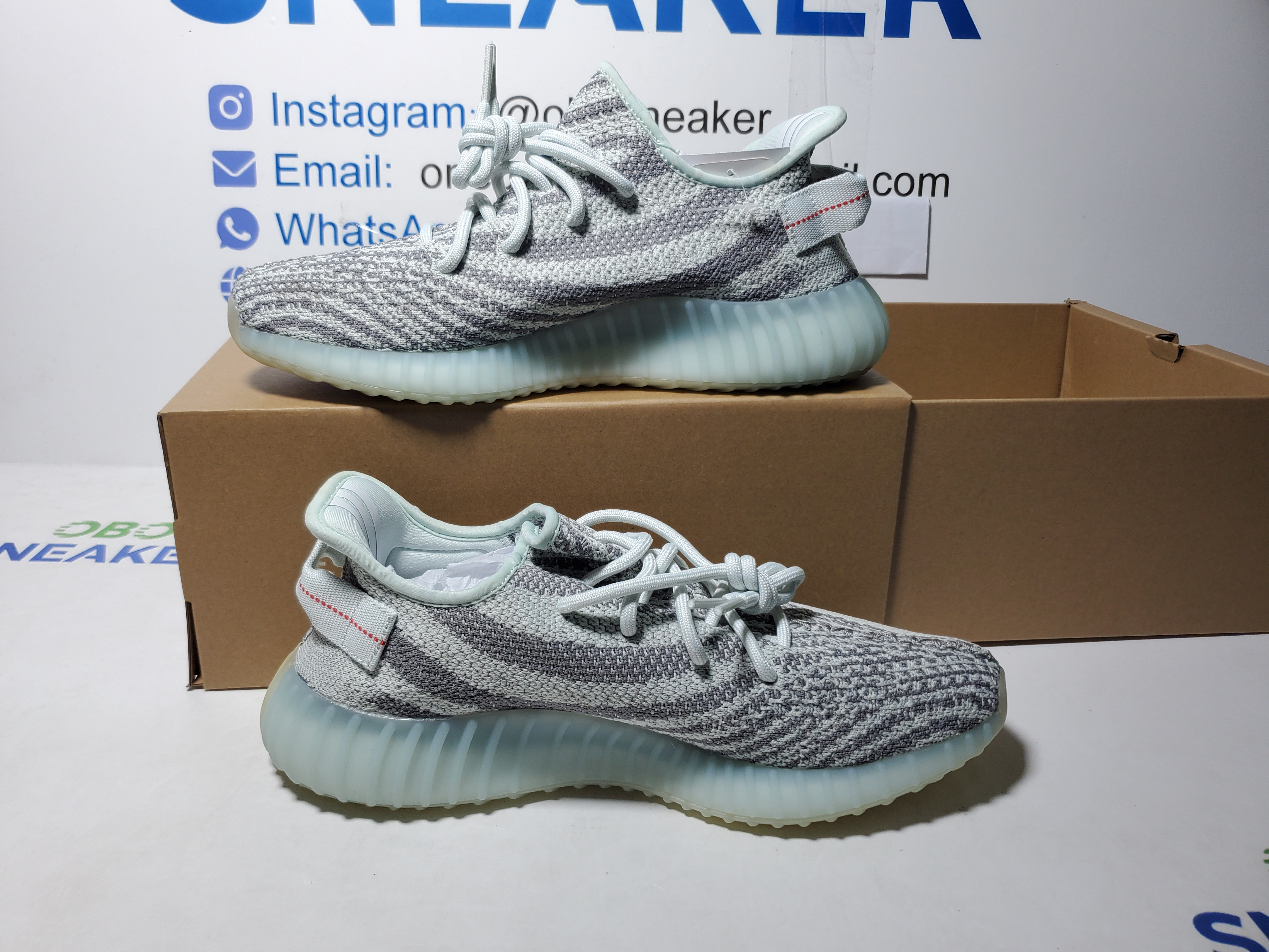Adidas Yeezy Boost 350 V2 Blue Tint (2017/2023) B37571 review Obosneaker 01