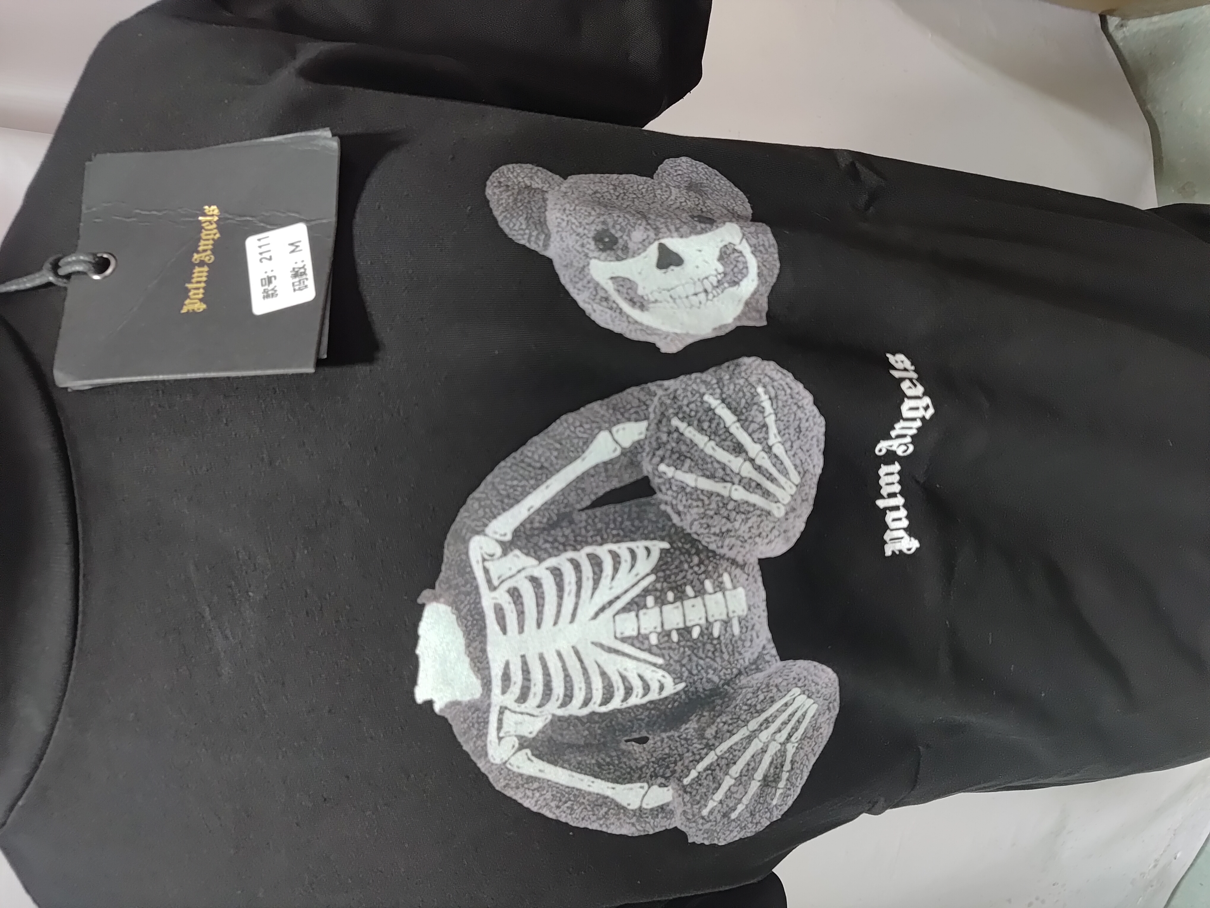 .Palm Angels Transparent Broken Head Bear Print Short Sleeve black review Obosneaker 01