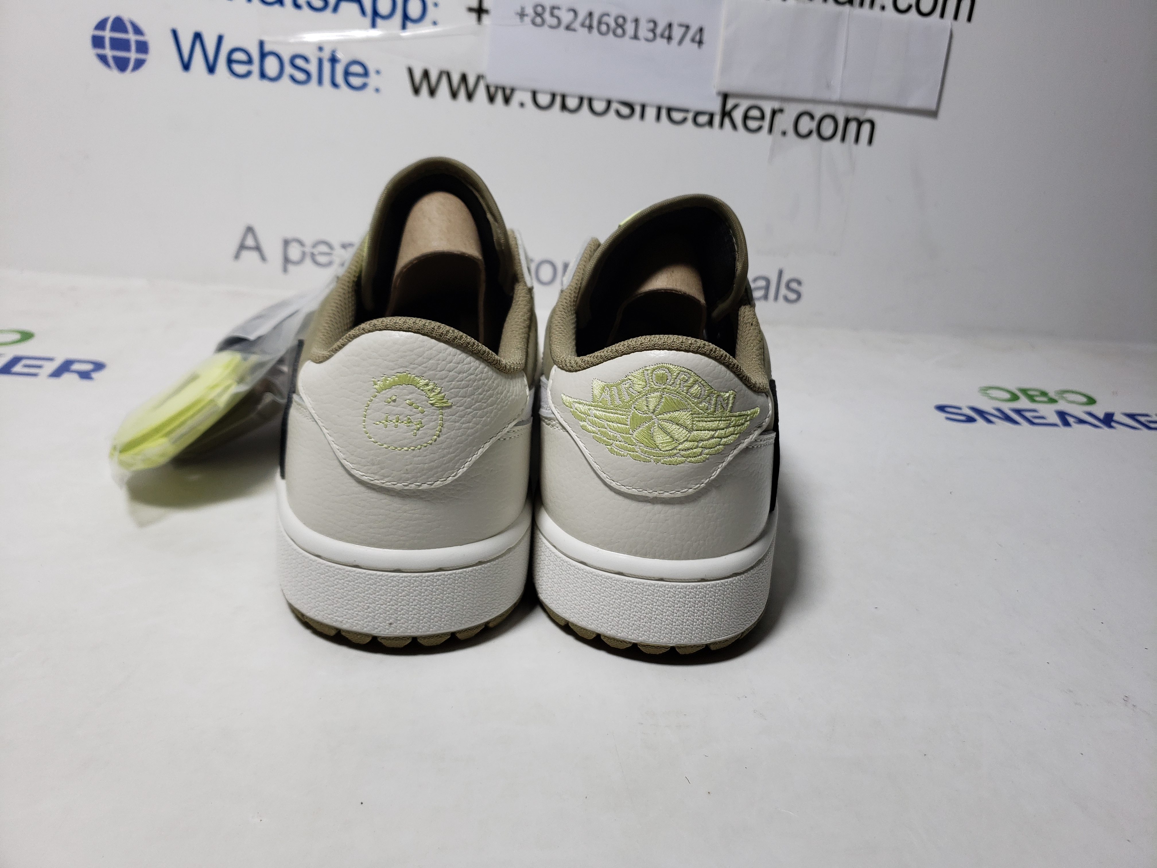 TOP Version Travis Scott x Air Jordan 1 Low Black, White, Green FZ3124-200 review Obosneaker 02