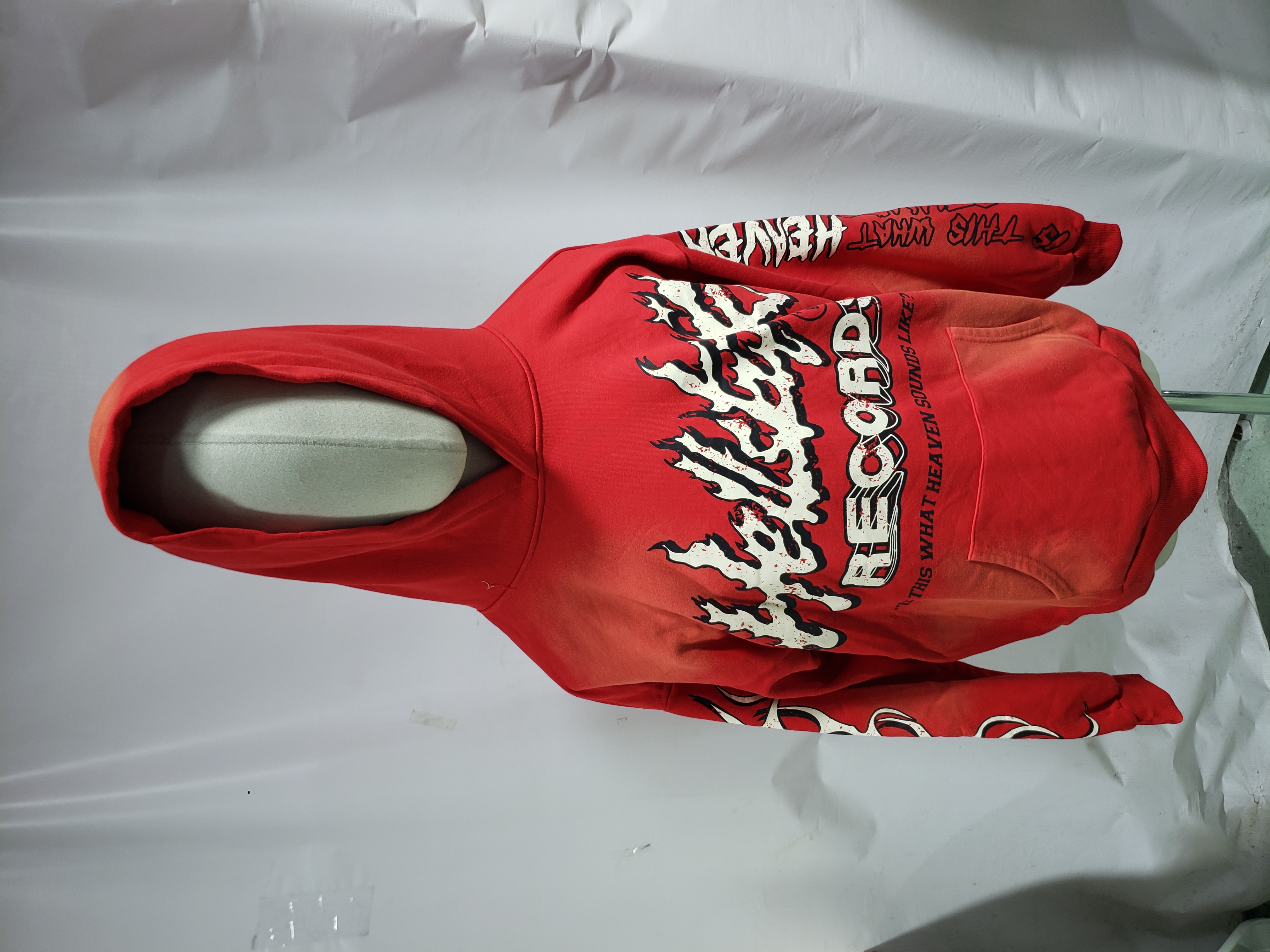 【FLASH SALE】Hellstar Hell Red Flare star Retro washed distressed Print Hoodie #2030 Black/Red review Obosneaker 00