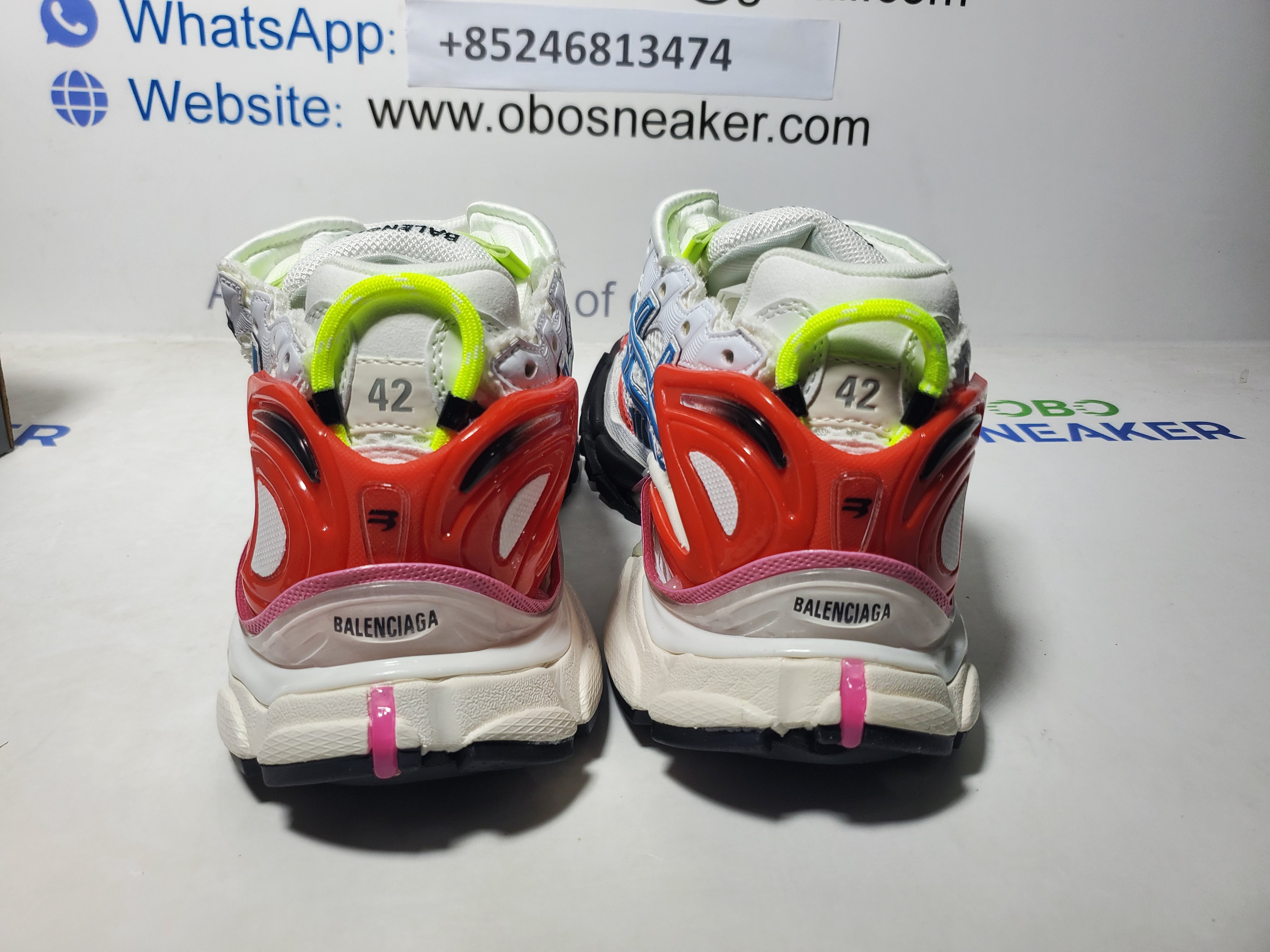 Top Version Balenciaga Runner White Blue Red 677402 W3RB6 9645 review Obosneaker 02