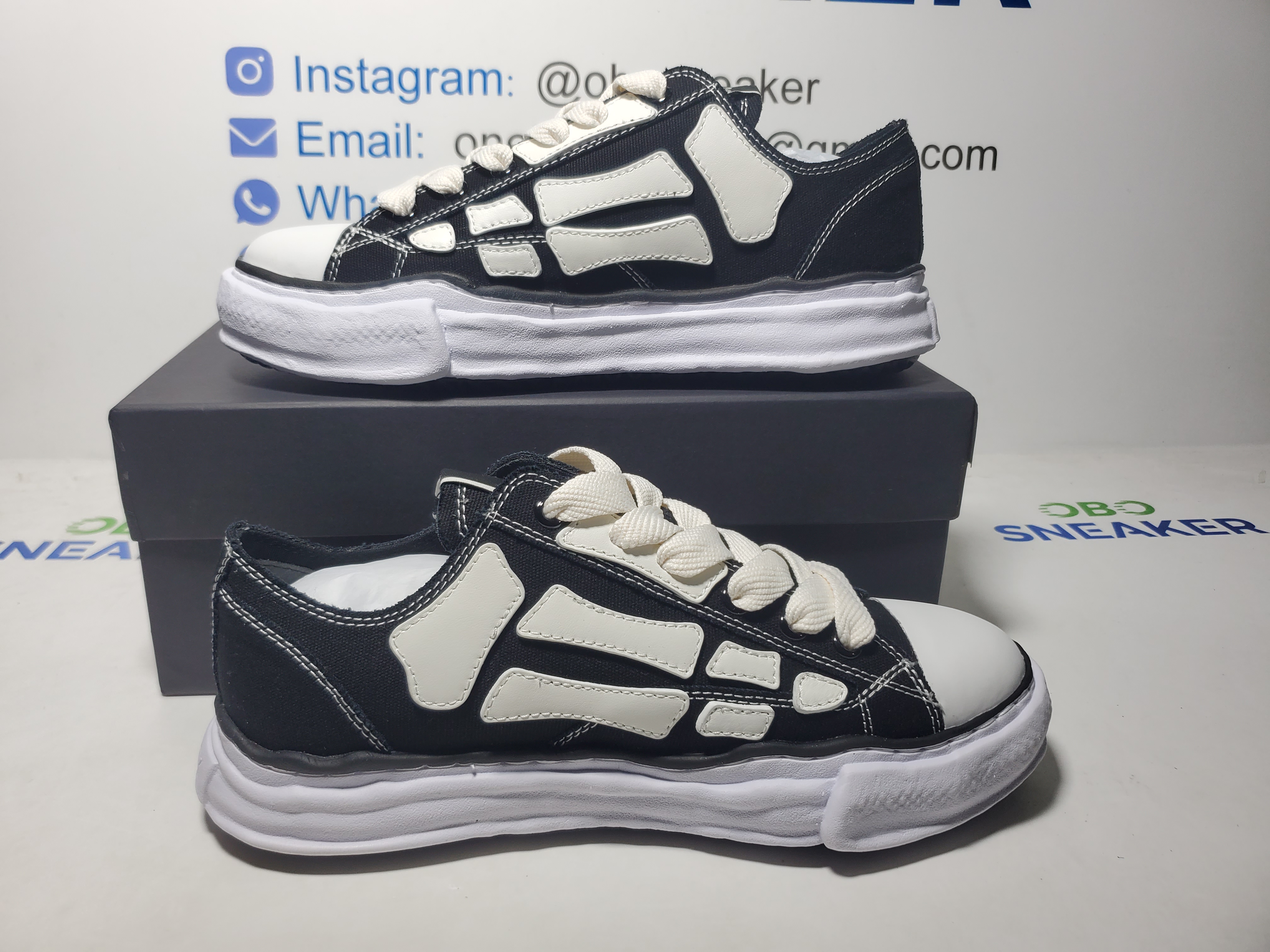 Maison Mihara Yasuhiro x AMIRI Skel-Top Low Black AMFOSR1076-001 review Obosneaker 00