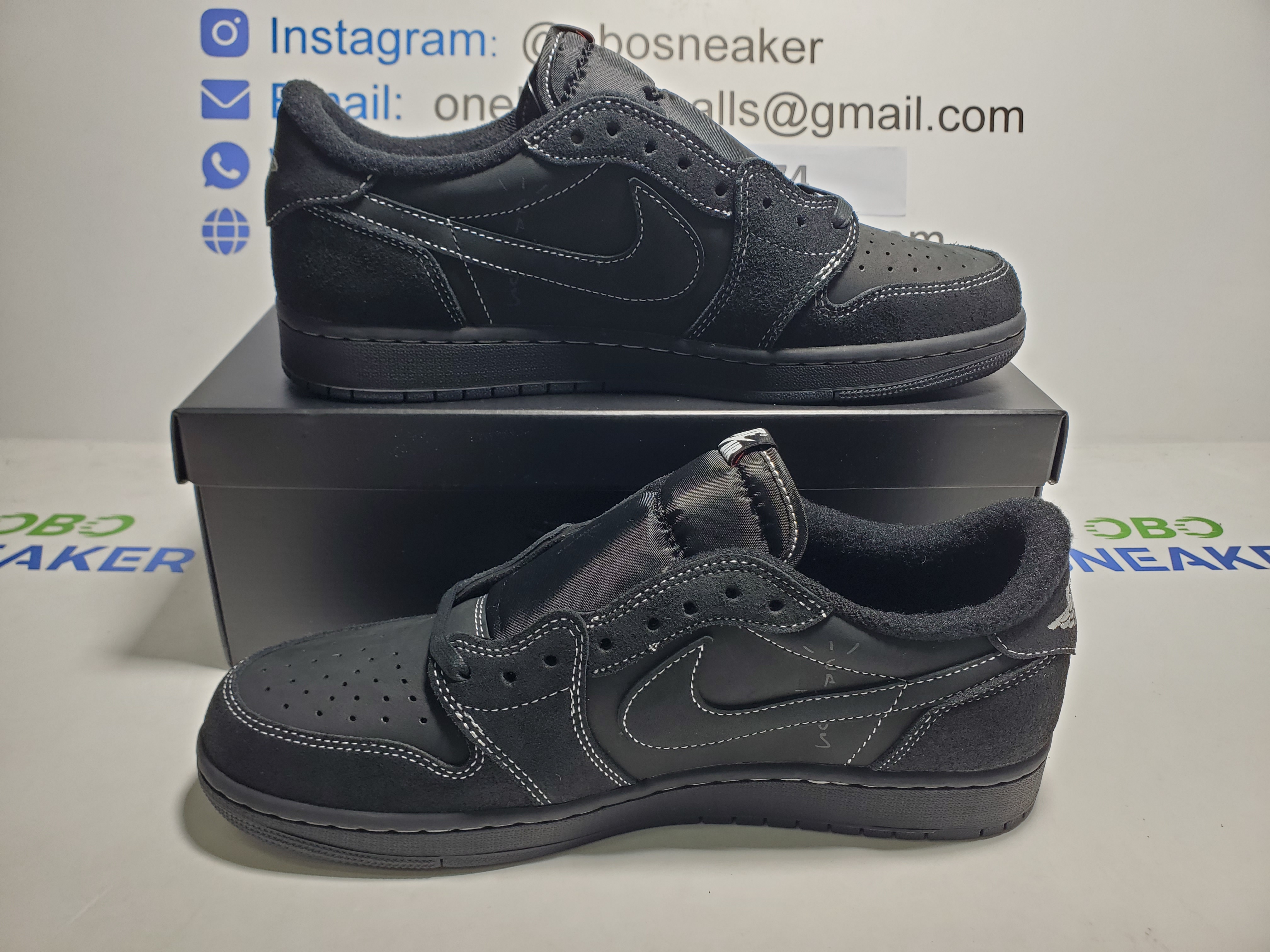 TOP Version Travis Scott x Air Jordan 1 Low OG SP Black Phantom DM7866-001 review Obosneaker 05
