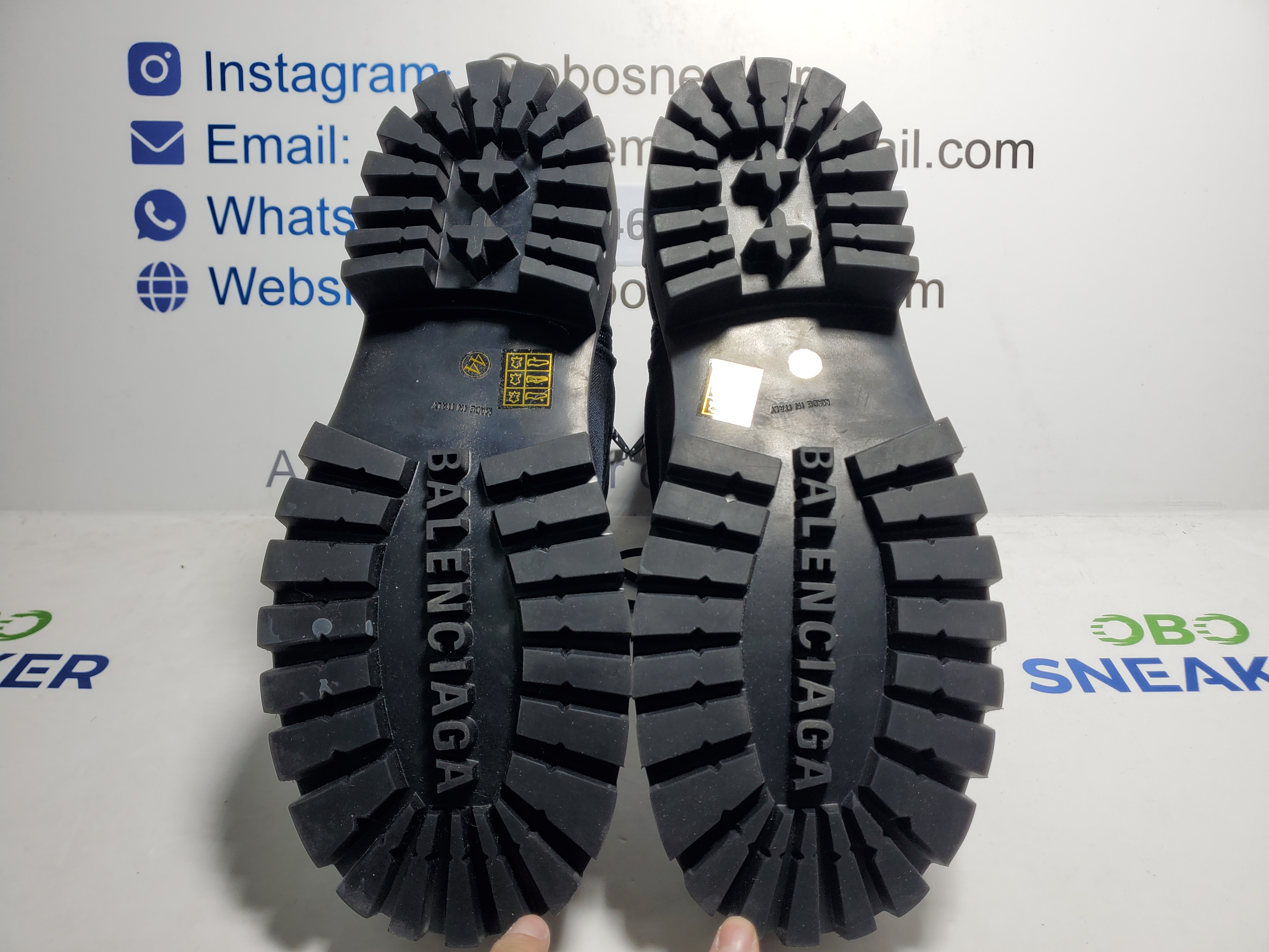 【FLASH SALE】Balenciaga Strike 2MM Lace-up Boots in Black 694060-W2H11-1000 review Obosneaker 03